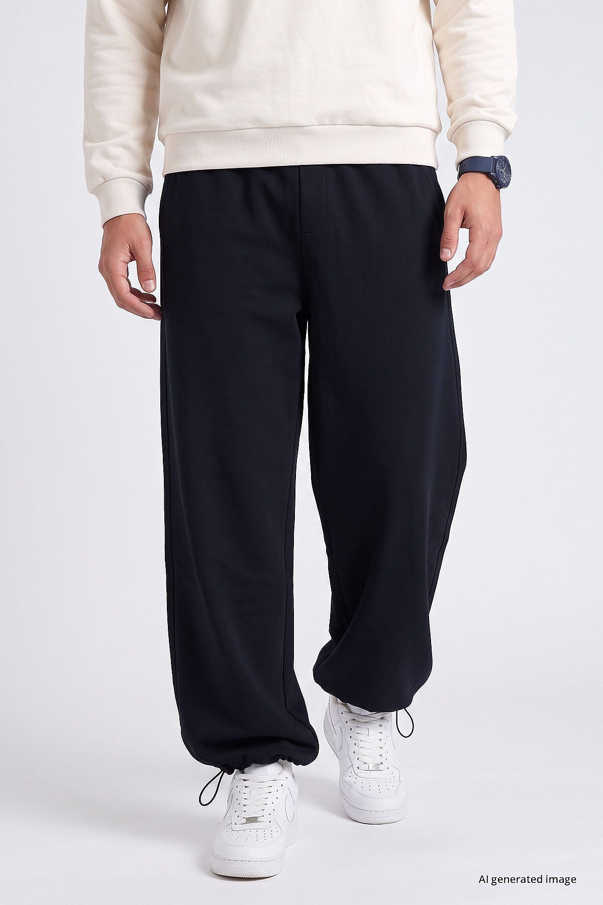 Lacivert Lastikli Erkek Baggy Eşofman Alt - 82200
