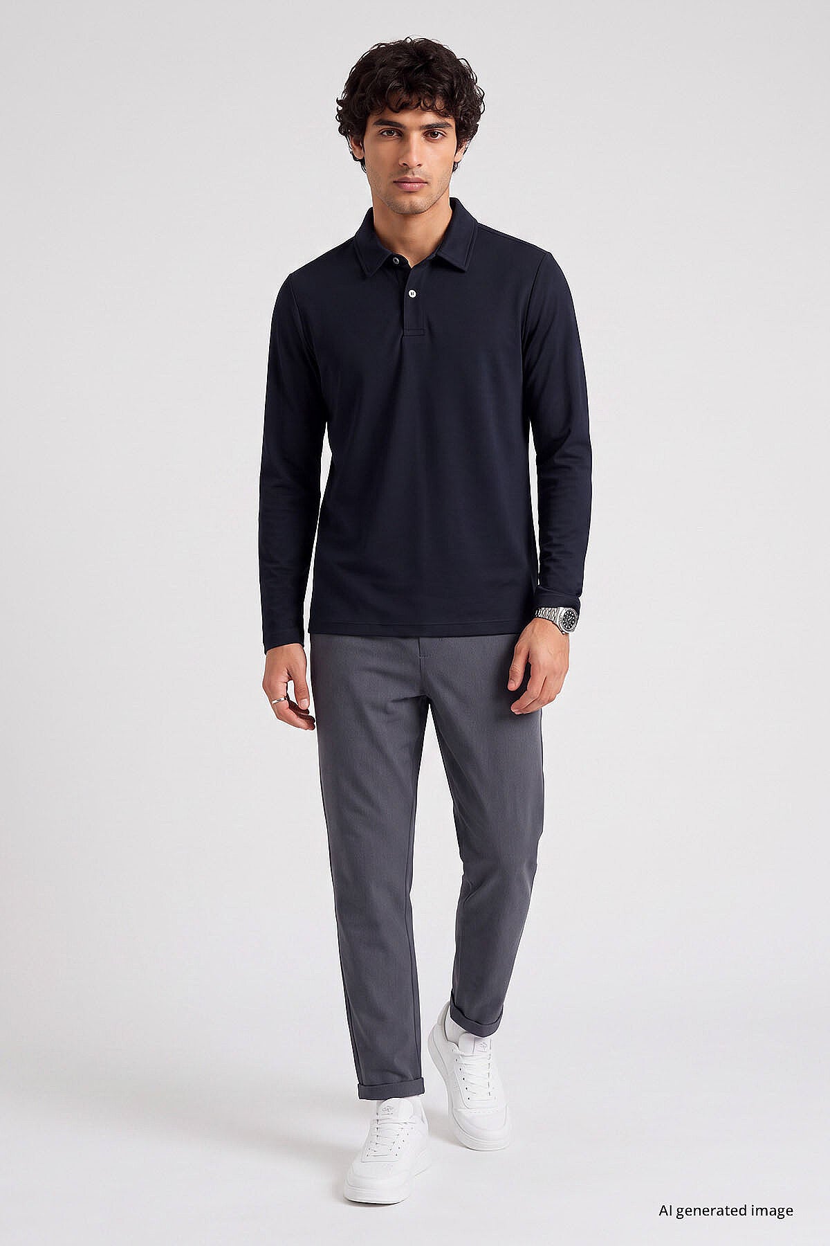 Lacivert Rahat Form Basic Erkek Polo Yaka T-Shirt - 88512