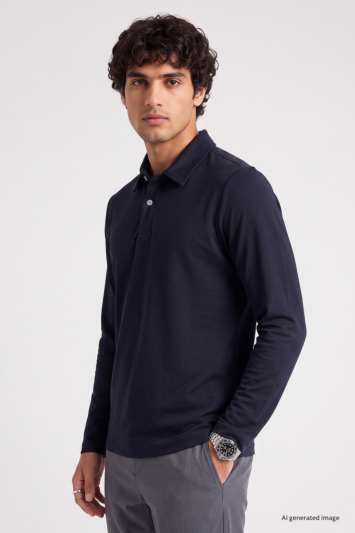 Lacivert Rahat Form Basic Erkek Polo Yaka T-Shirt - 88512