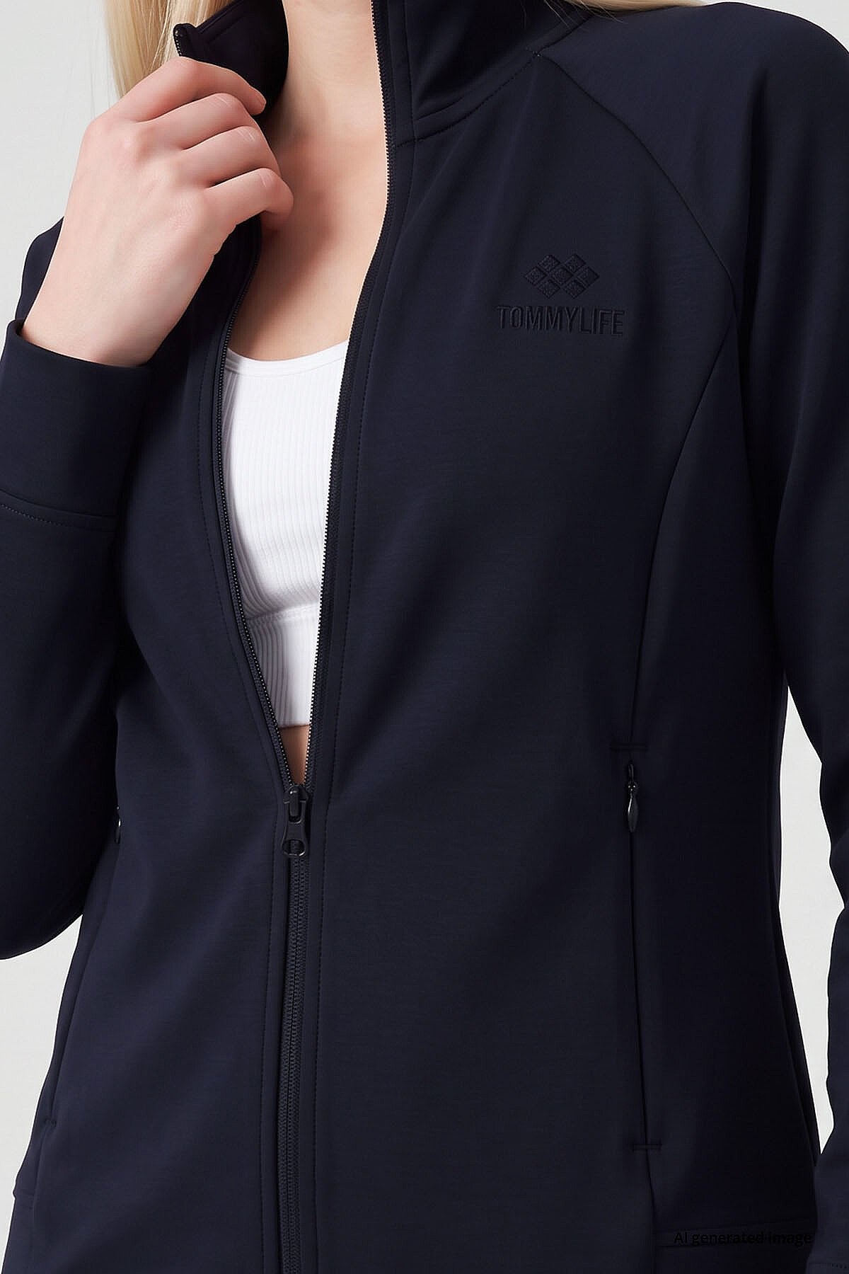 Lacivert Slim Fit Kadın Eşofman Takım - 95357