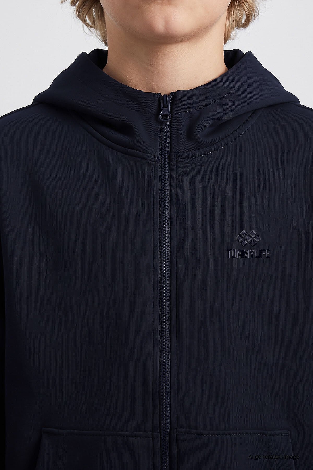 Lacivert Standart Kalıp Basic Erkek Çocuk Sweatshirt - 11336