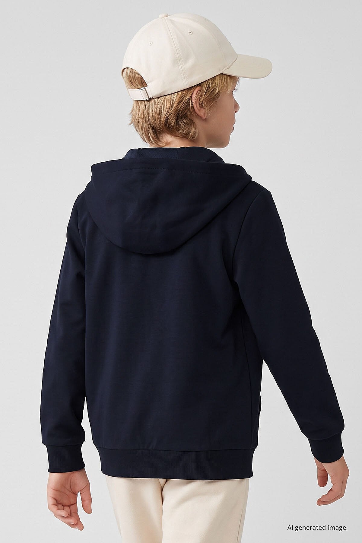 Lacivert Standart Kalıp Basic Erkek Çocuk Sweatshirt - 11336