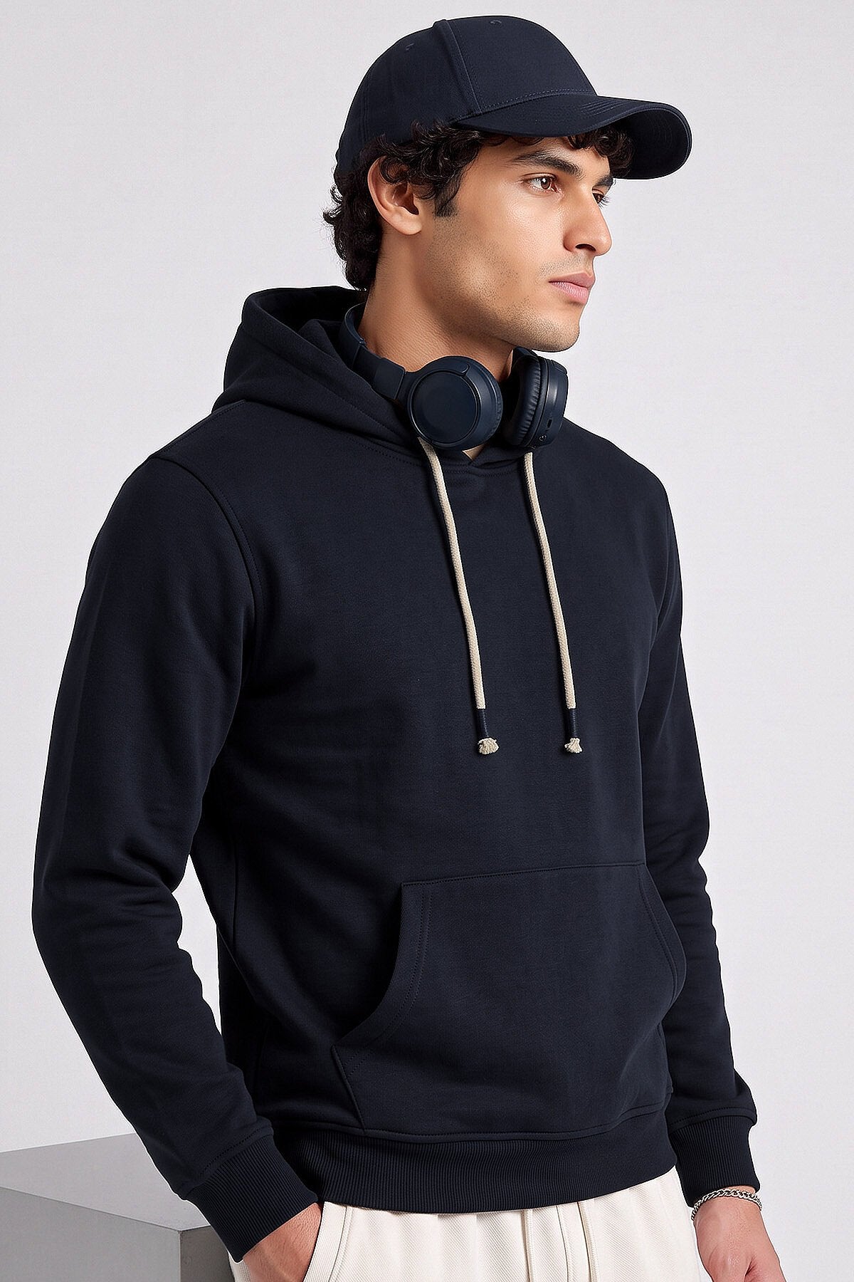 Lacivert Standart Kalıp Basic Erkek Sweatshirt - 88513