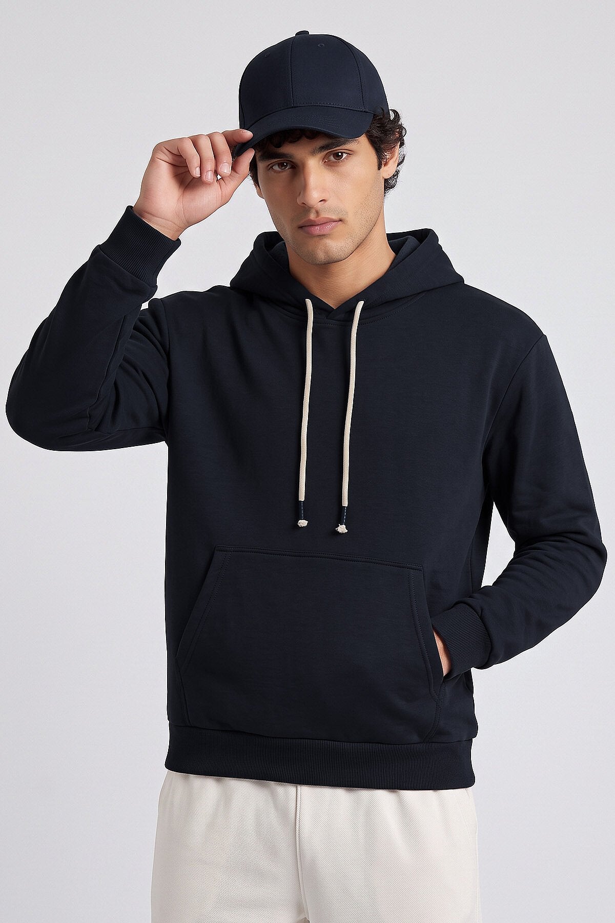 Lacivert Standart Kalıp Basic Erkek Sweatshirt - 88513