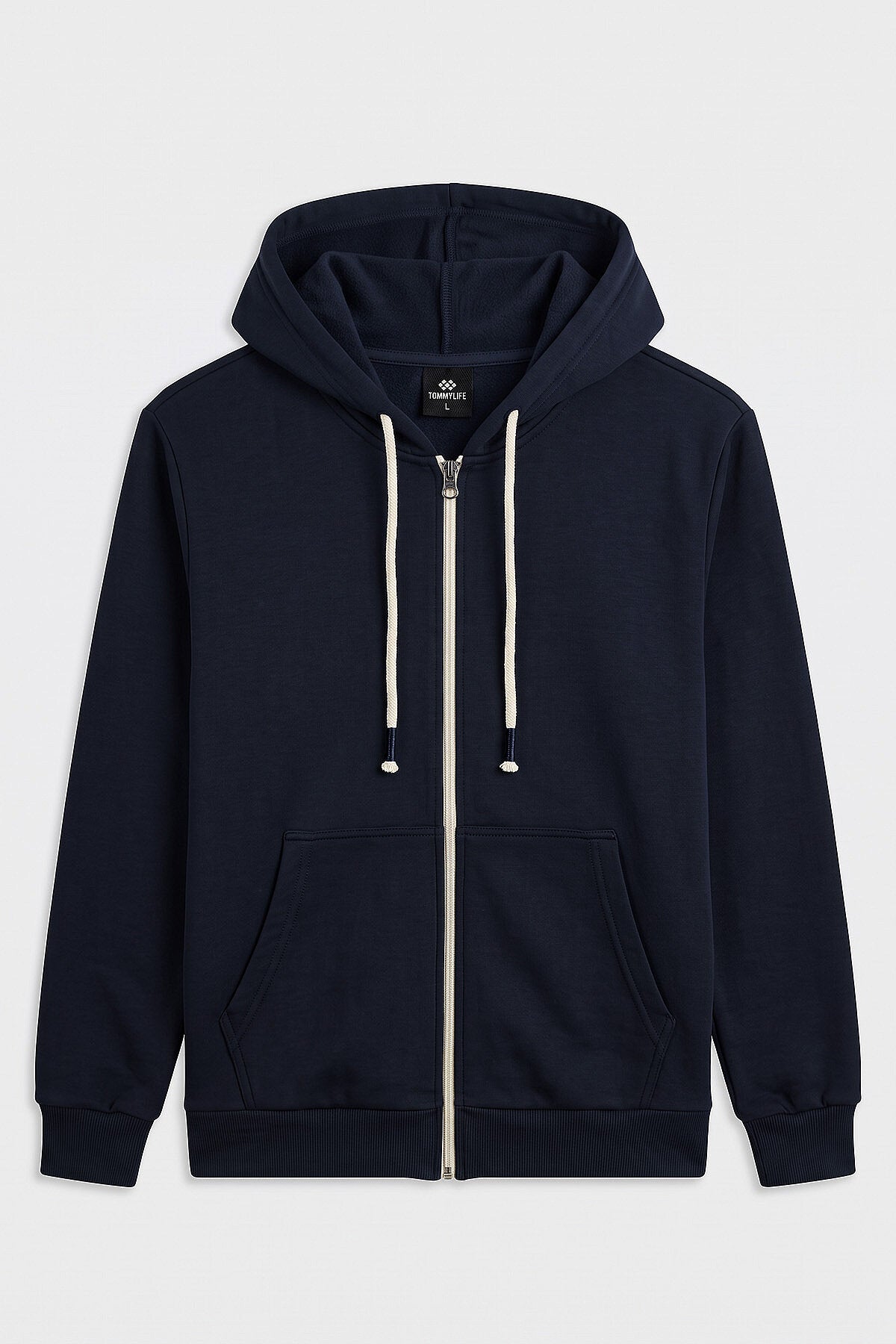 Lacivert Standart Kalıp Basic Fermuarlı Erkek Sweatshirt - 88514