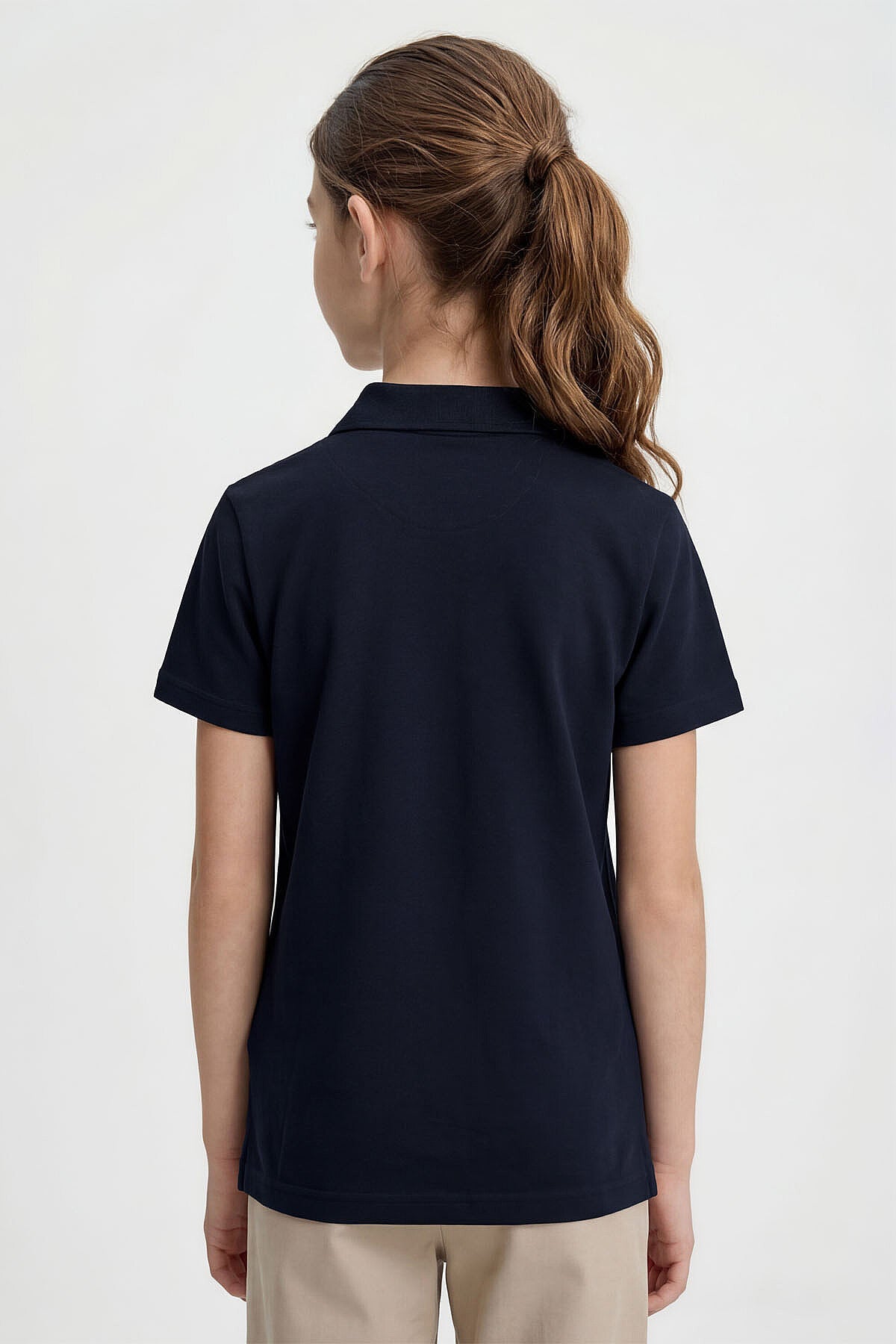Lacivert Polo Yaka Standart Fit Basic Unisex Çocuk T-Shirt - 11330