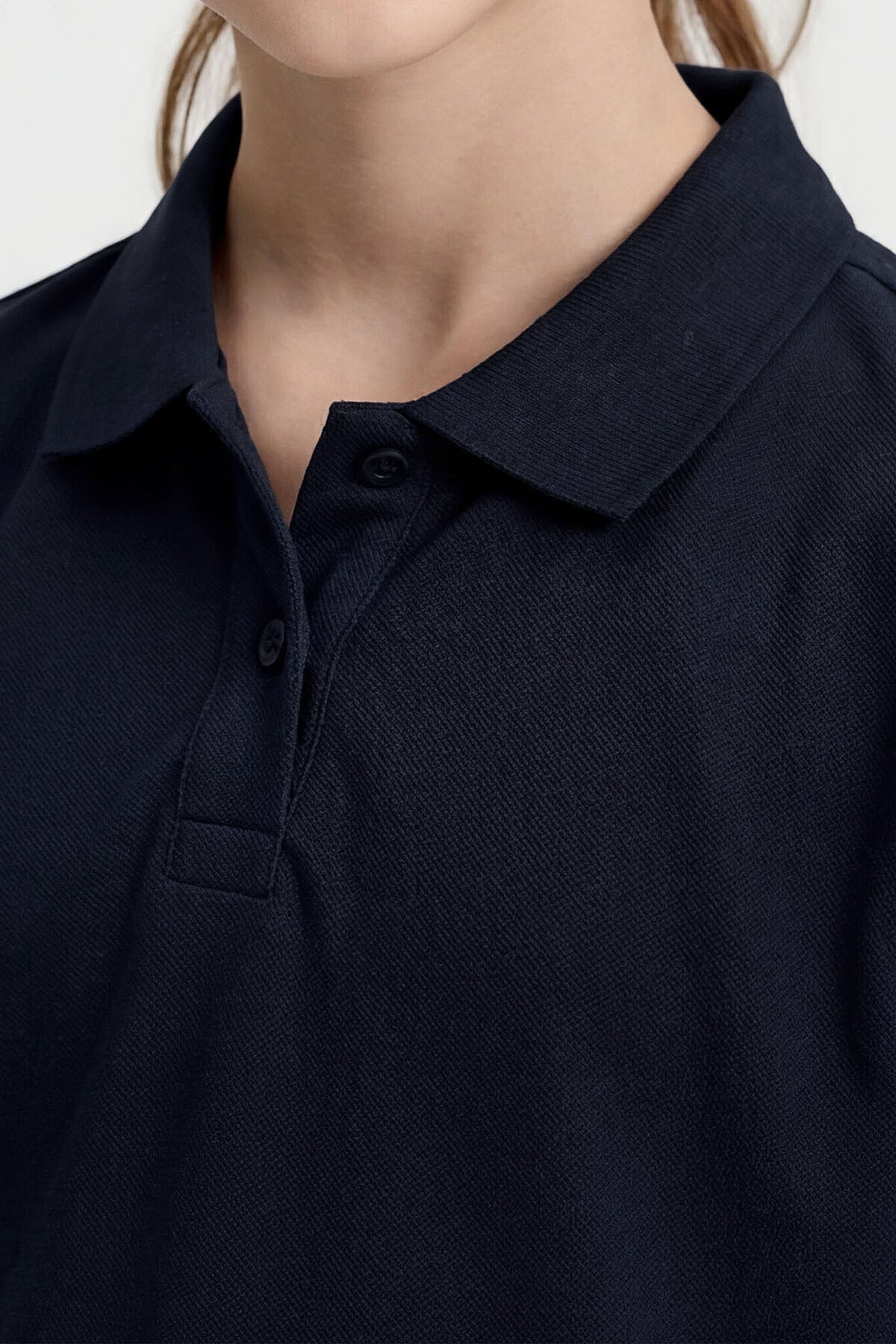 Lacivert Polo Yaka Standart Fit Basic Unisex Çocuk T-Shirt - 11330