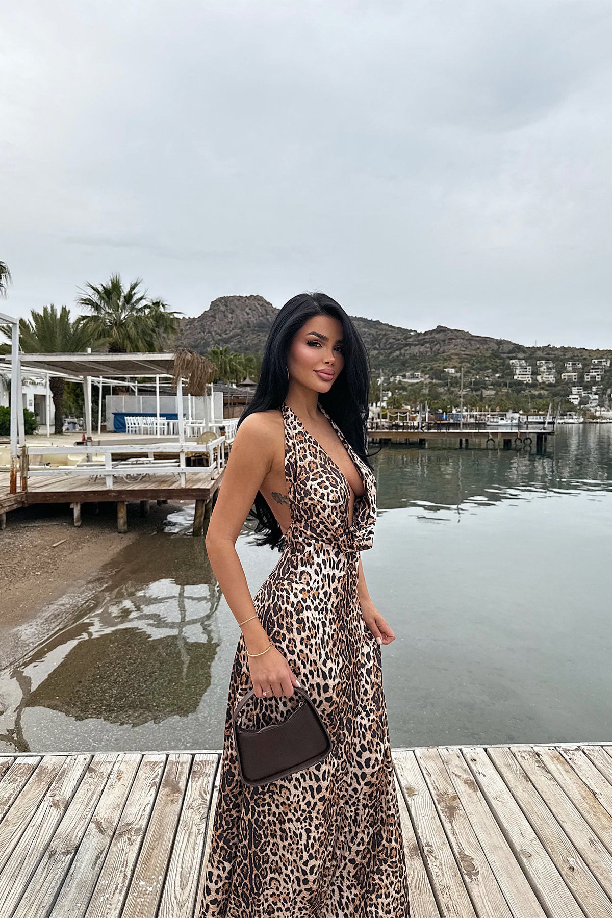 Dulcie Uzun Leoparlı Elbise ATE-2520