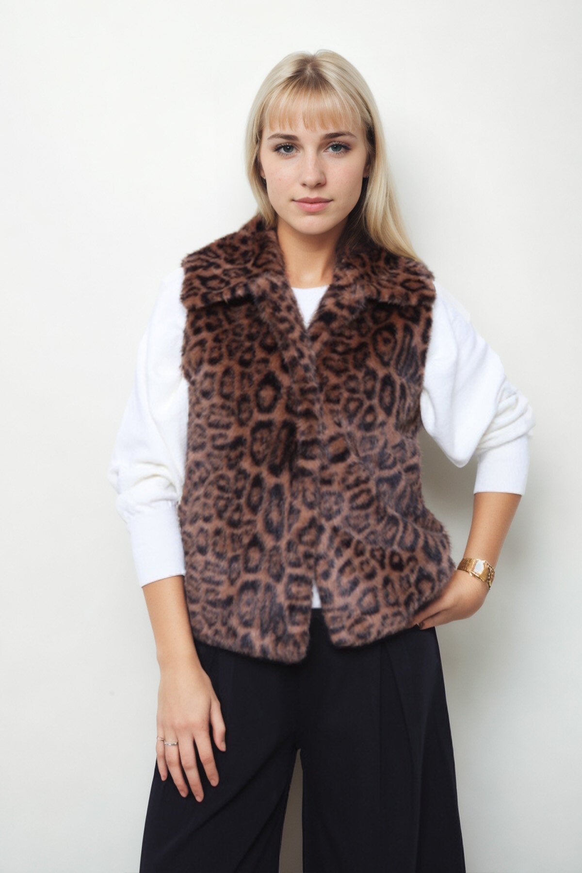 Leopar Desen Yelek