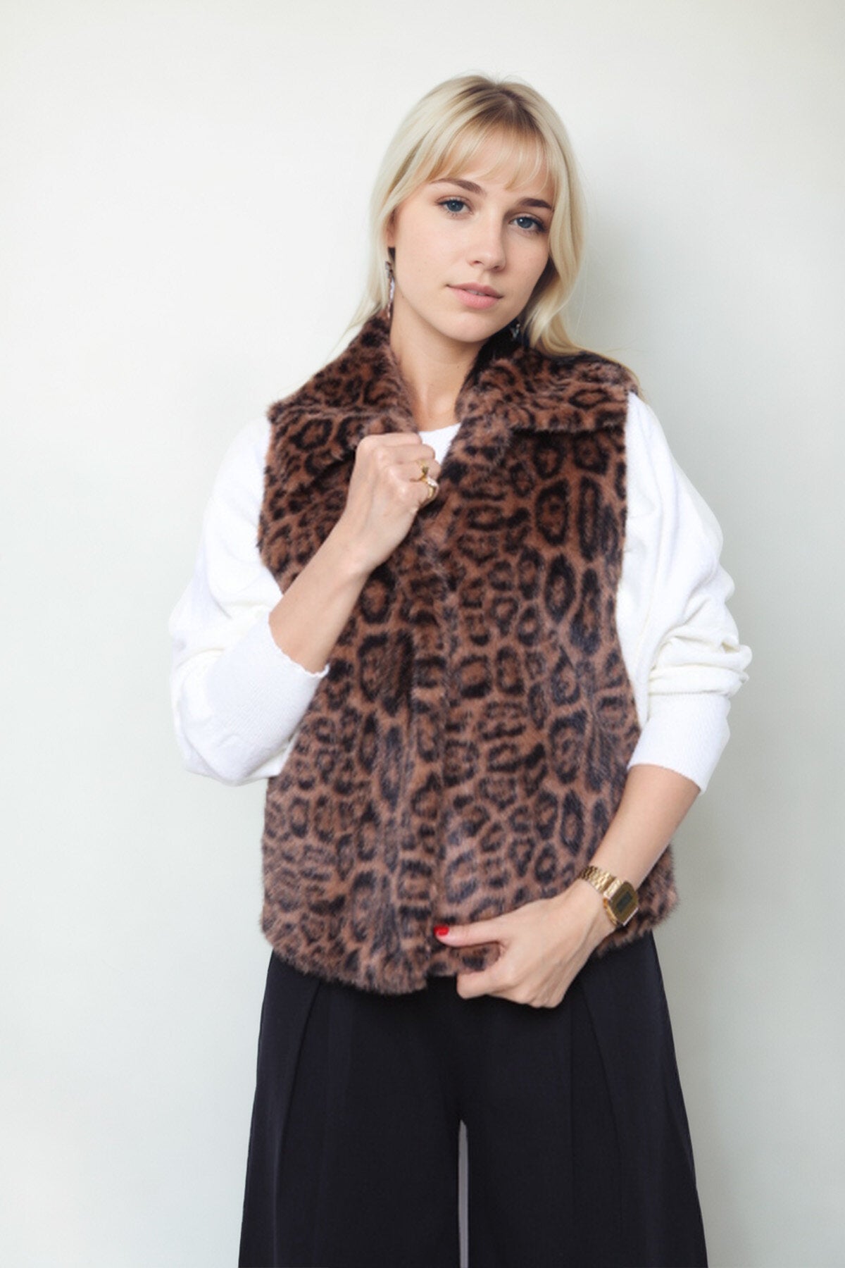 Leopar Desen Yelek