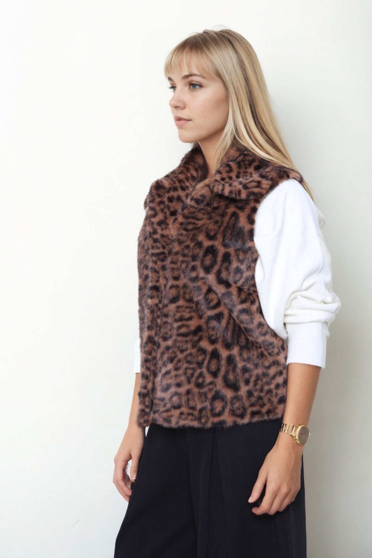 Leopar Desen Yelek