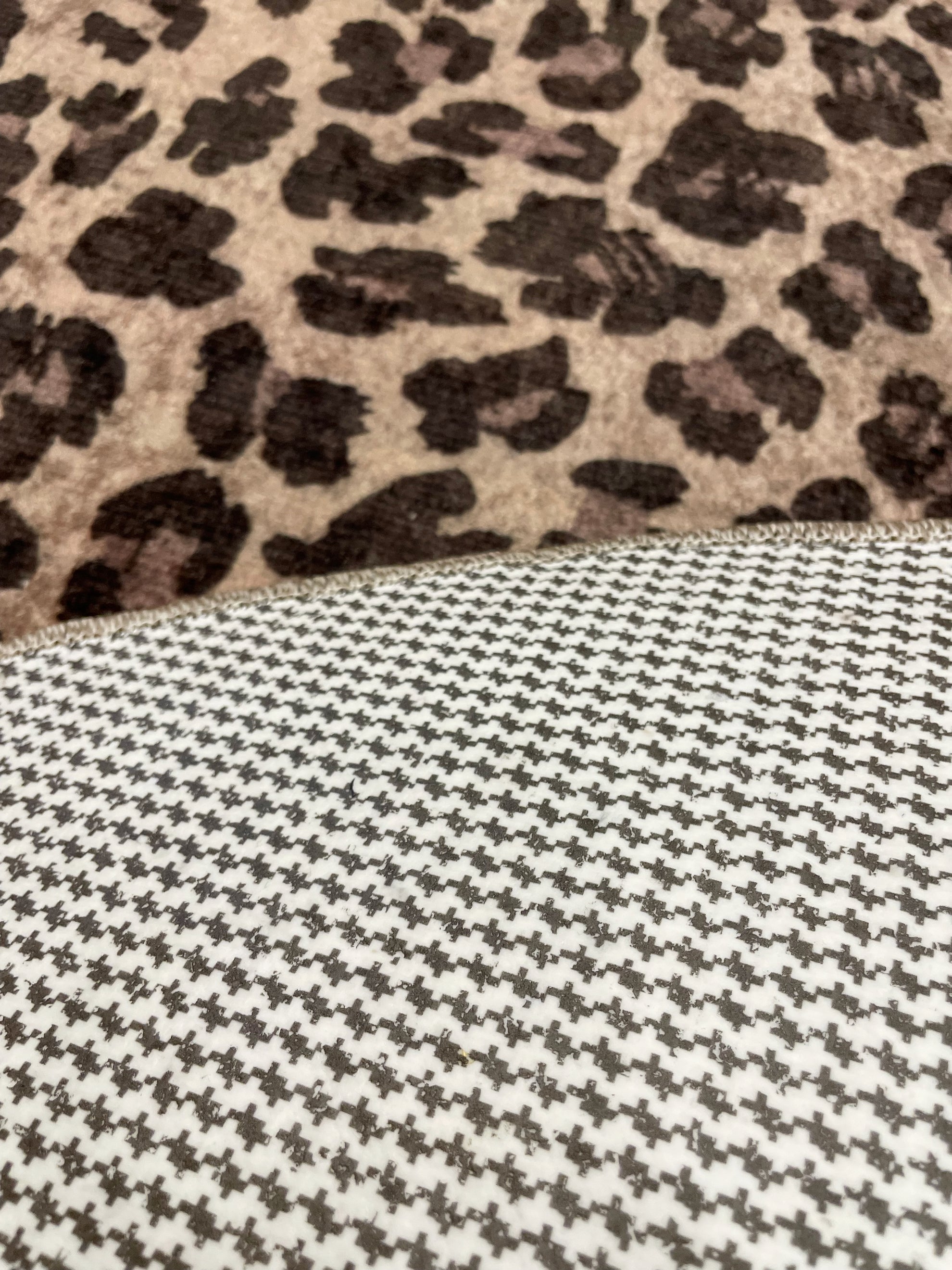 Leopar Desenli Lateks Taban 2'li Banyo Paspası (70x110-70x50)