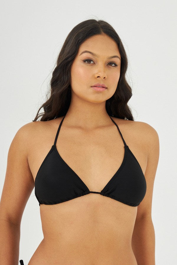 Starinci Bağlamalı Üçgen Siyah Bikini Takımı