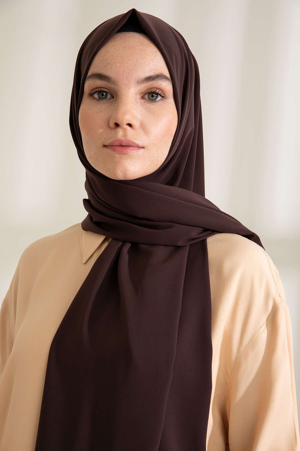 Medine İpeği Şal - Acı Kahve