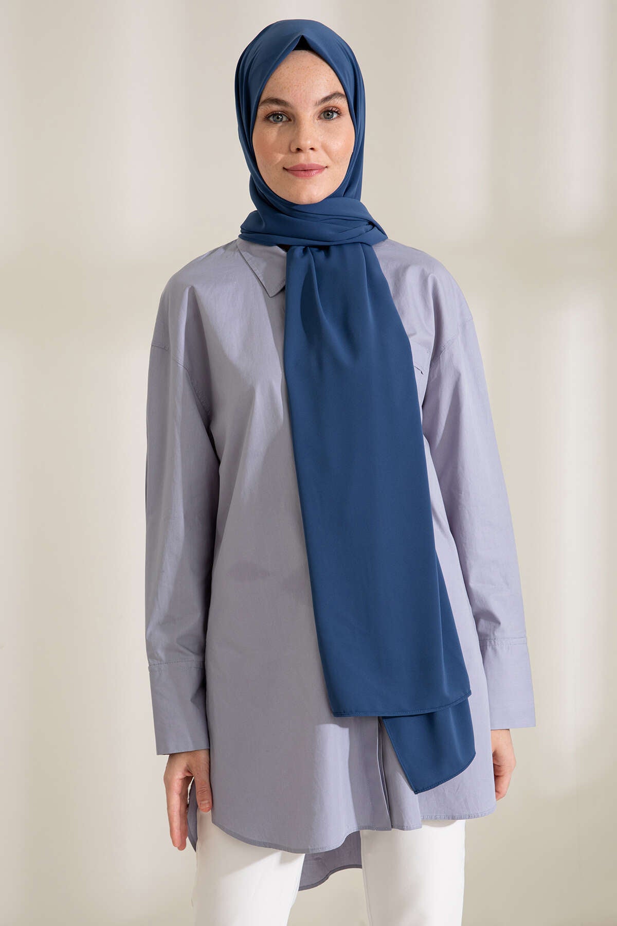 Medine İpeği Şal - İndigo