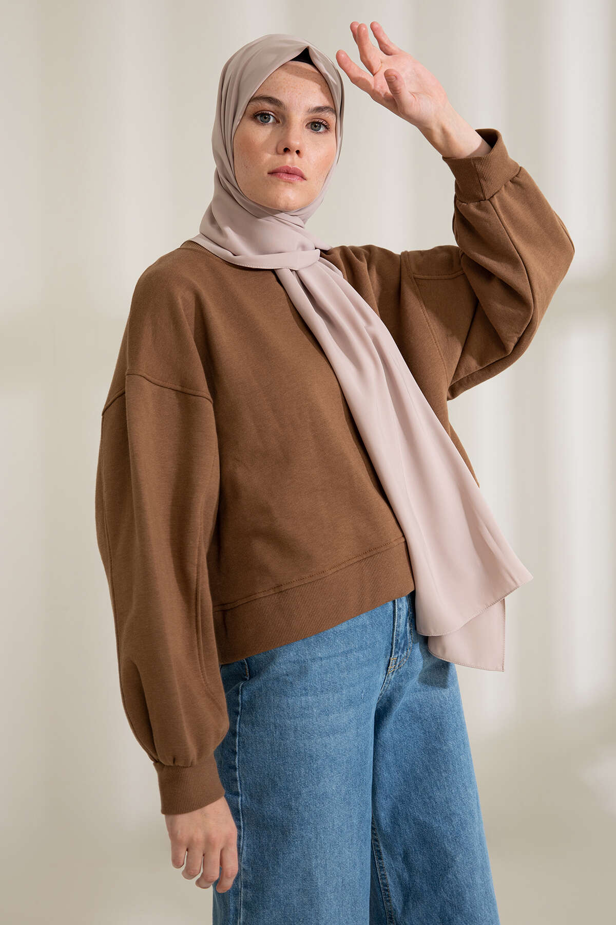 Medine İpeği Şal - Latte