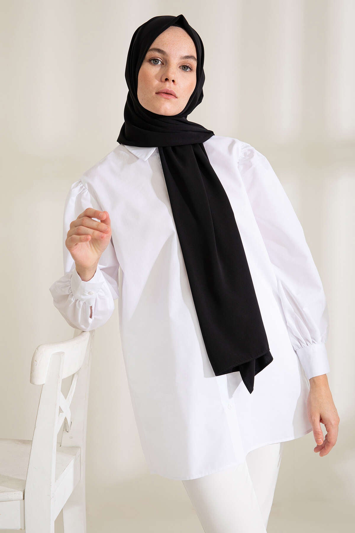 Medine İpeği Şal - Siyah