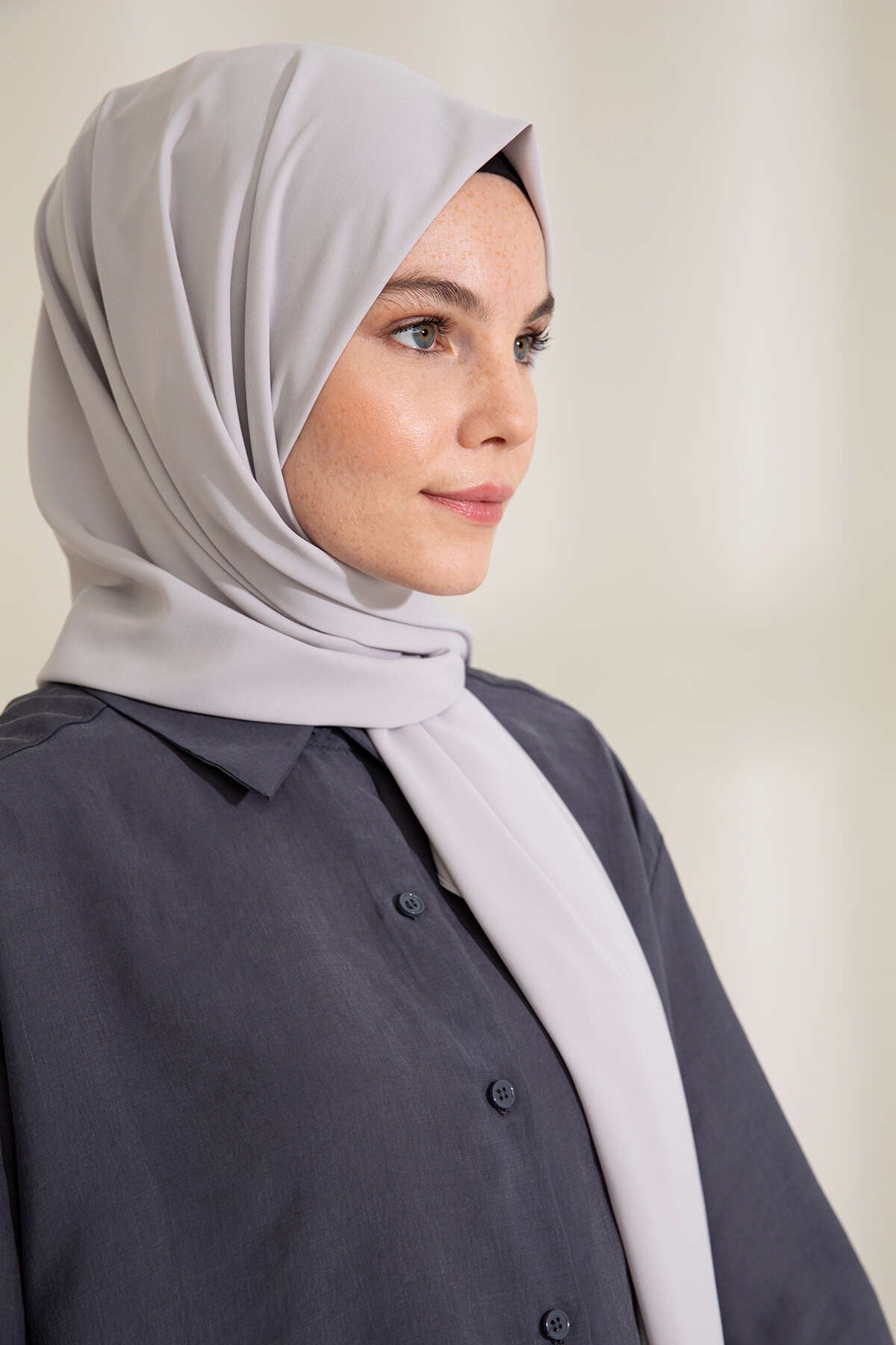 Medine İpeği Şal - Soft Gri