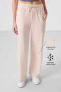 Beige Linen Wide Leg Relaxed Fit Women's Palazzo Pants - 94675