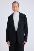 Önden Tek Düğme Kapamalı Blazer Ceket
