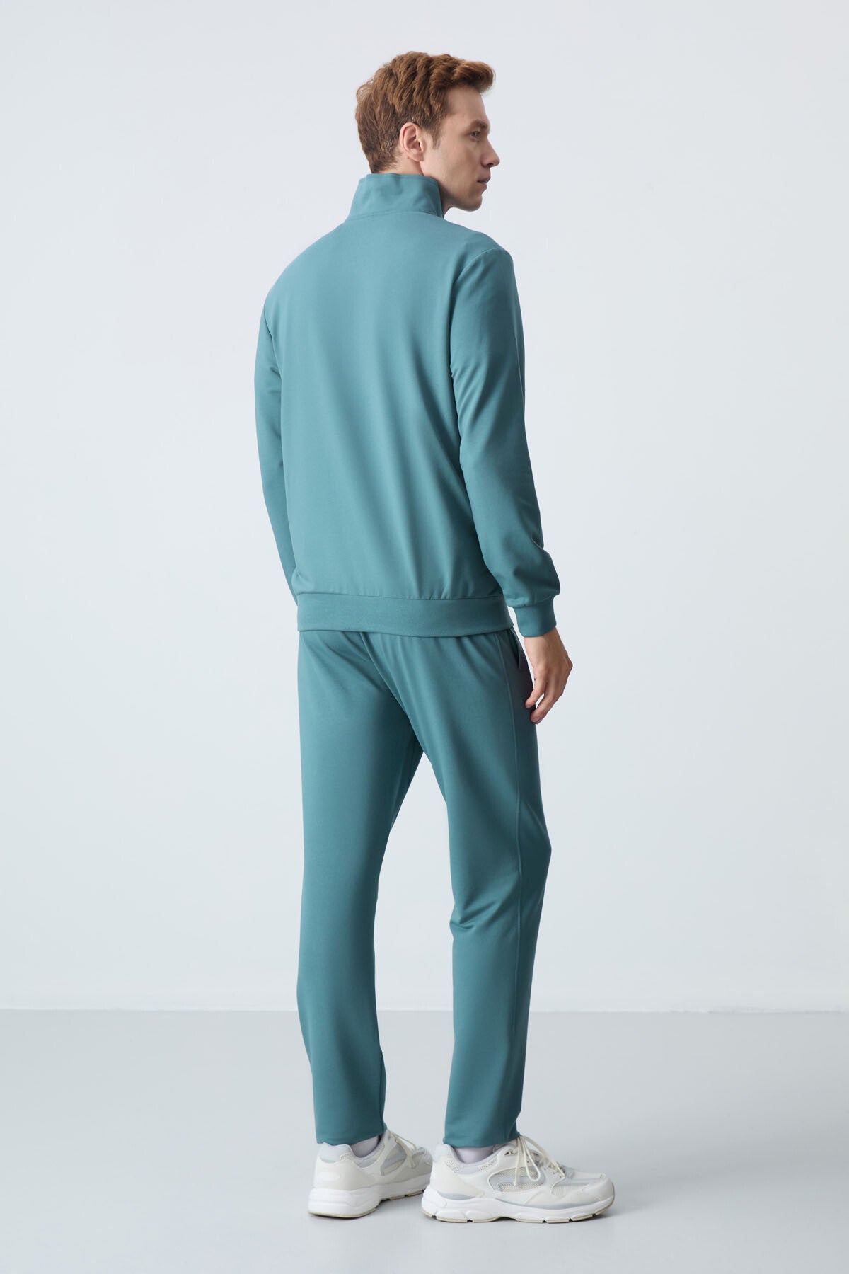 Orman Yeşili Pamuklu Kalın Yumuşak Dokulu Comfort  Fit Basic Erkek Eşofman Takım - 85260