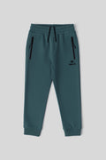 Forest Green Zip-Up Standard Fit Boys' Sweatpants - 64042