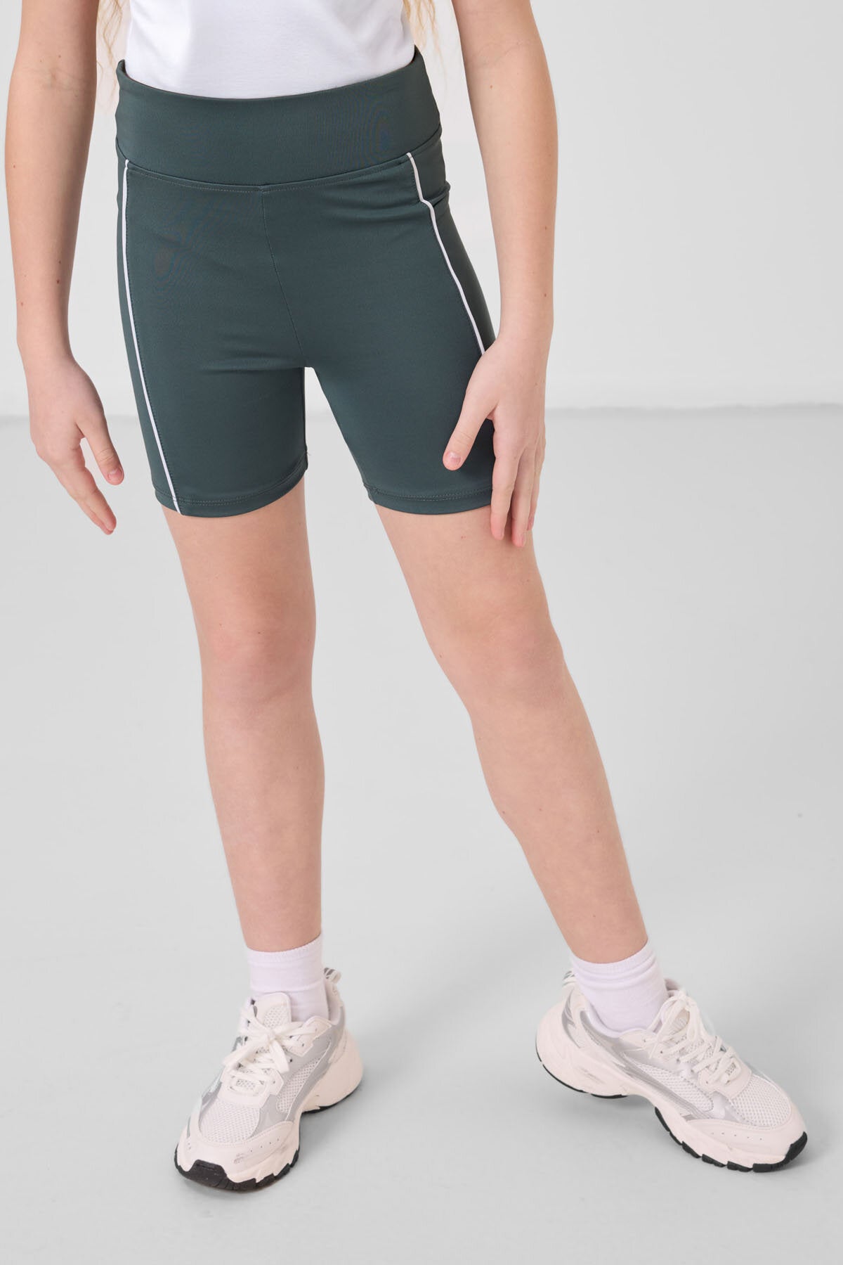 Orman Yeşili Esnek Standart Fit Basic Performans Kız Çocuk Tayt - 75189