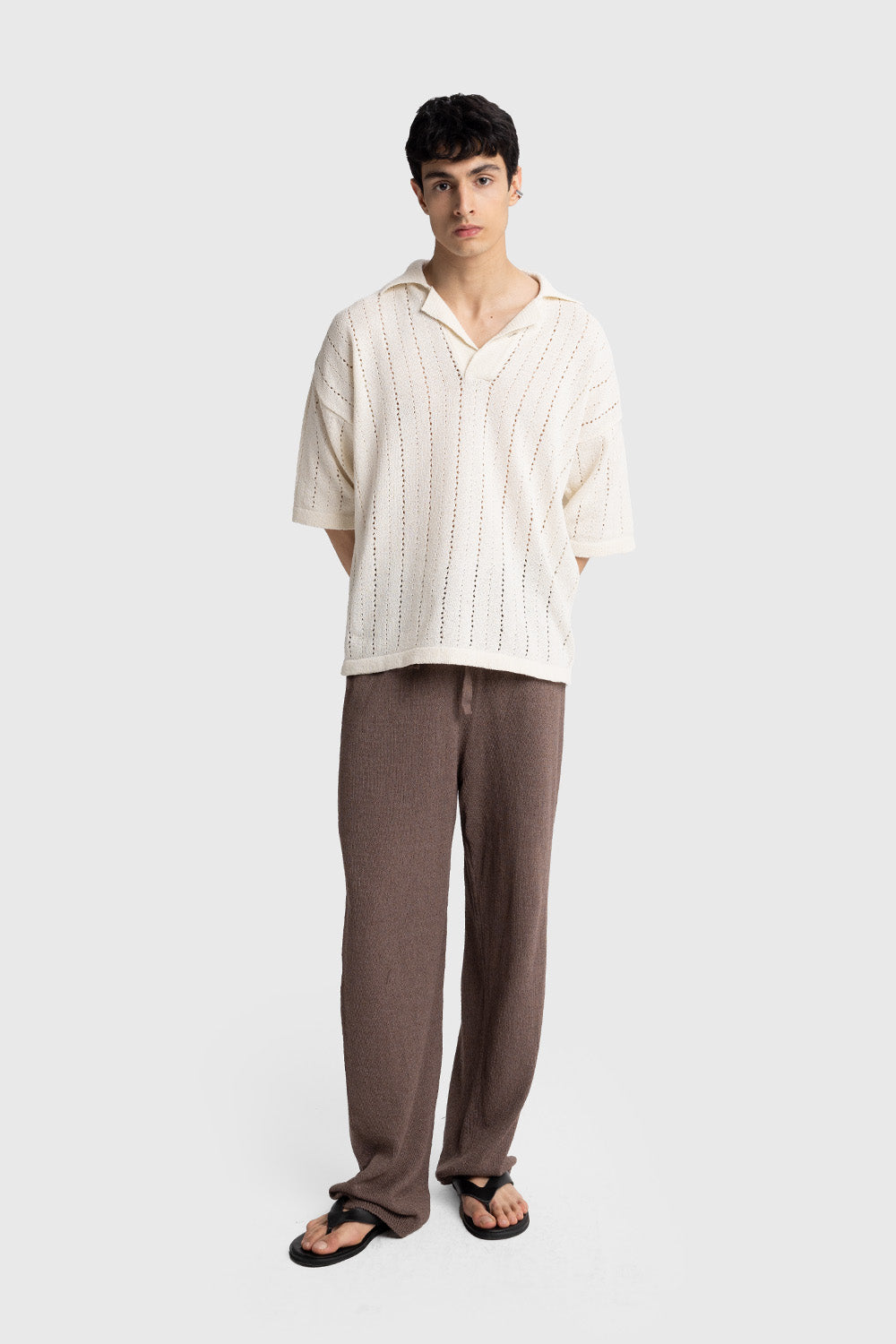 ÖRME TRIKO T-SHIRT - BEJ S