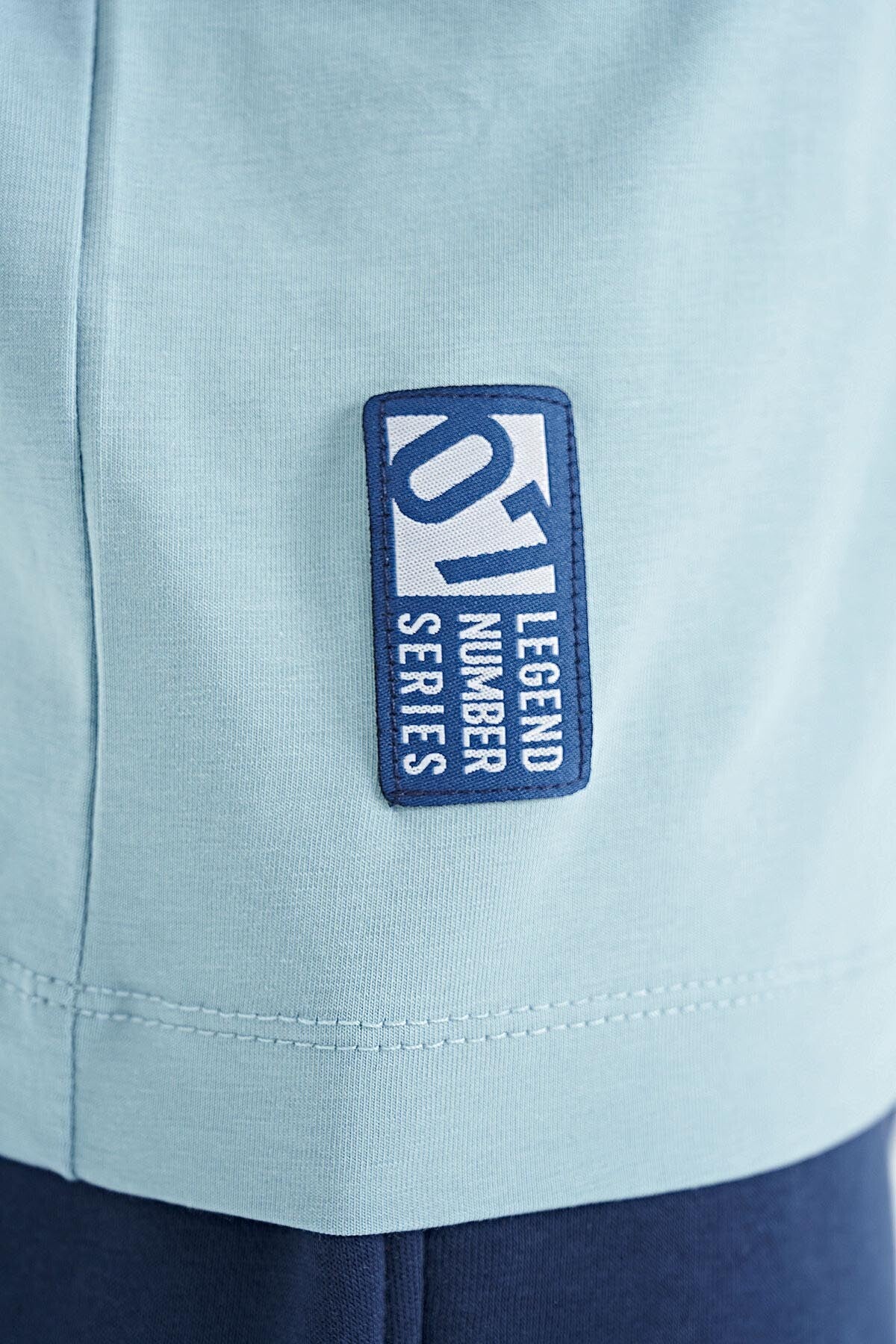 Açık Mavi Minimal Yazı Baskılı Standart Kalıp O Yaka Erkek Çocuk T-Shirt - 11132