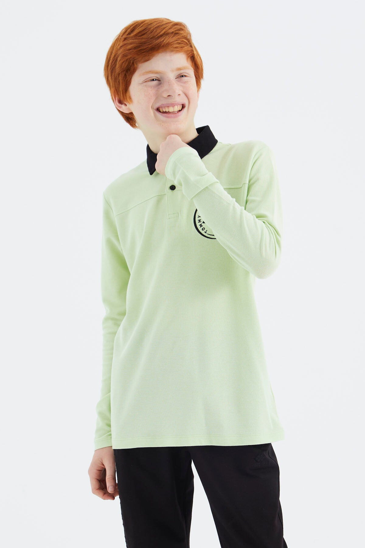 Açık Yeşil Polo Yaka Erkek Çocuk T-Shirt - 11172