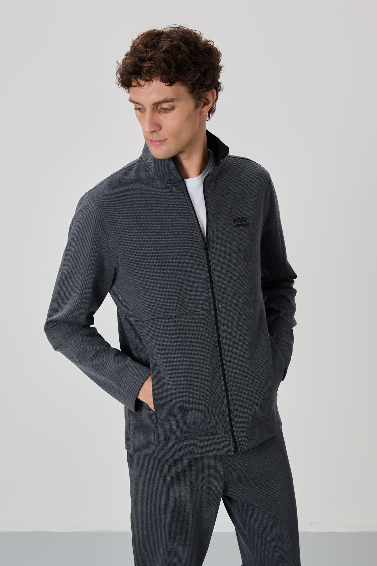 Carlos Antrasit Melanj Standart Kalıp Erkek Eşofman Takım - 85209