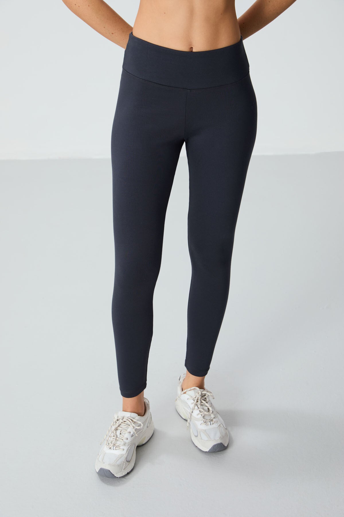 Antrasit Yüksek Bel Termal Slim Fit Dar Paça Kadın Tayt - 94577