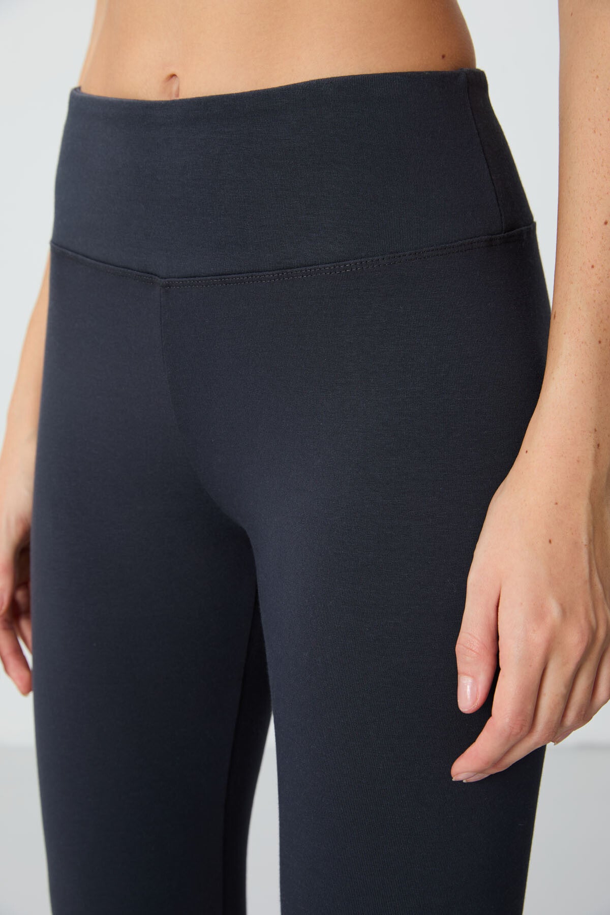 Antrasit Yüksek Bel Termal Slim Fit Dar Paça Kadın Tayt - 94577