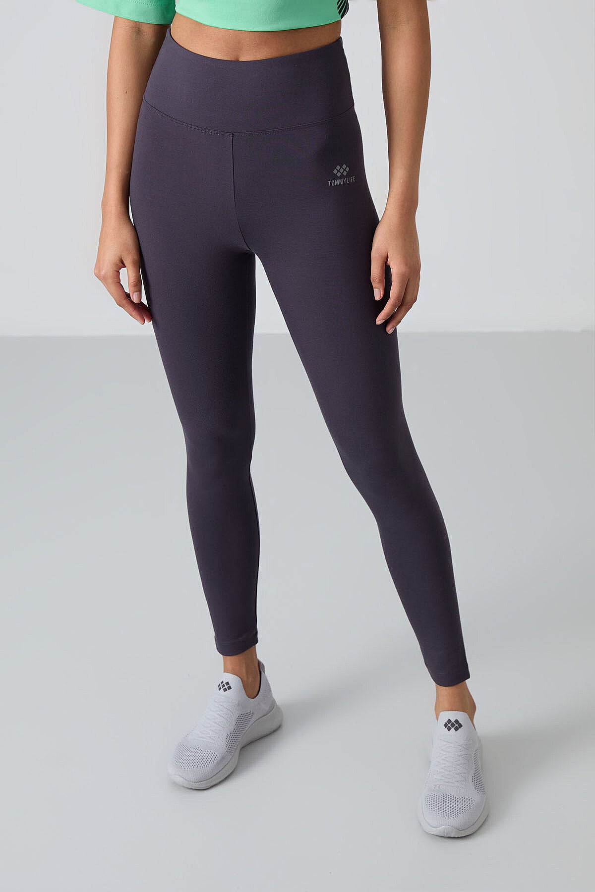 Antrasit Yüksek Bel Toparlayıcı Slim Fit Dar Paça Kadın Tayt - 94011