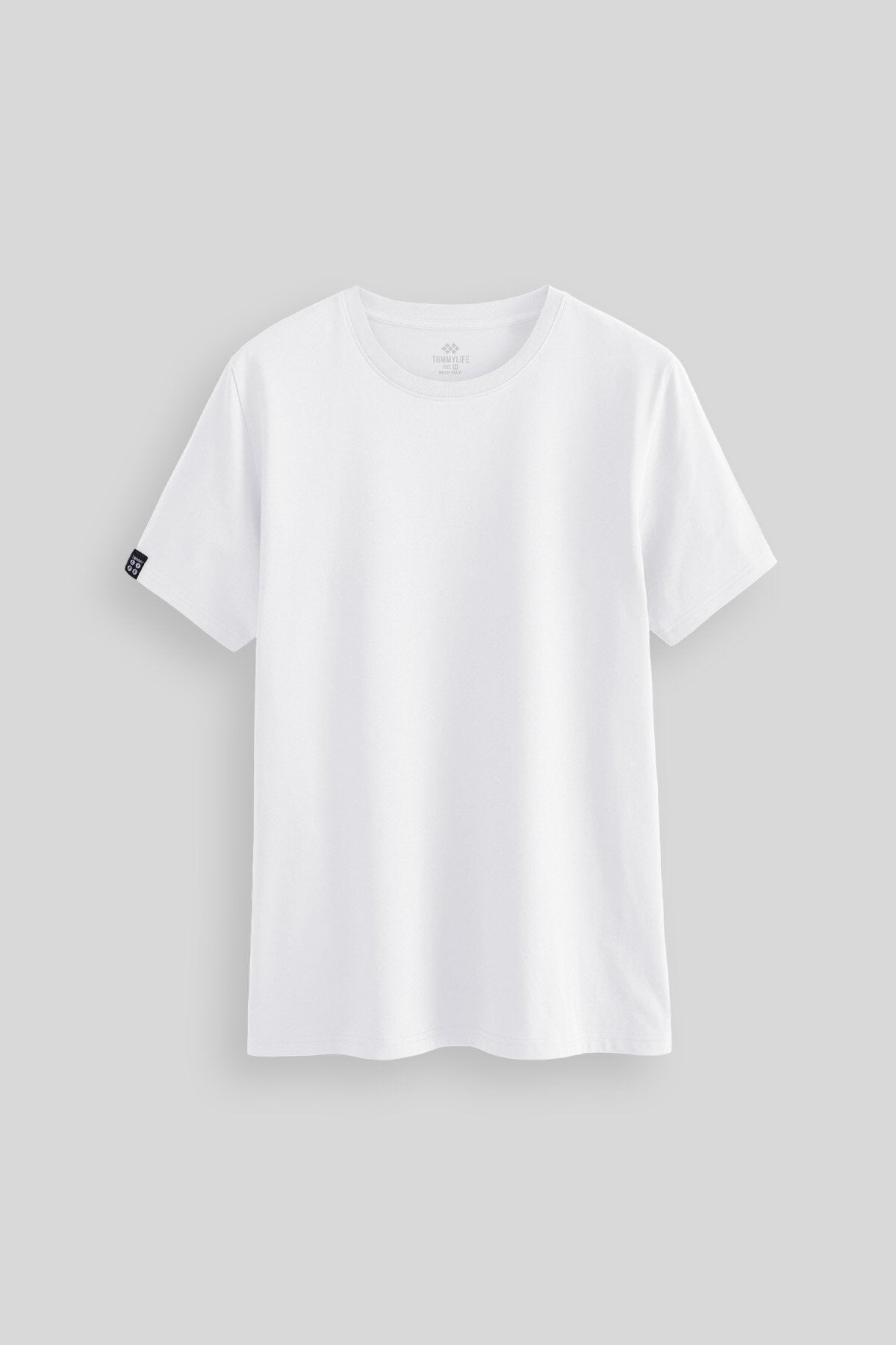 Beyaz Erkek Basic Kısa Kol Standart Kalıp O Yaka T-shirt - 87911