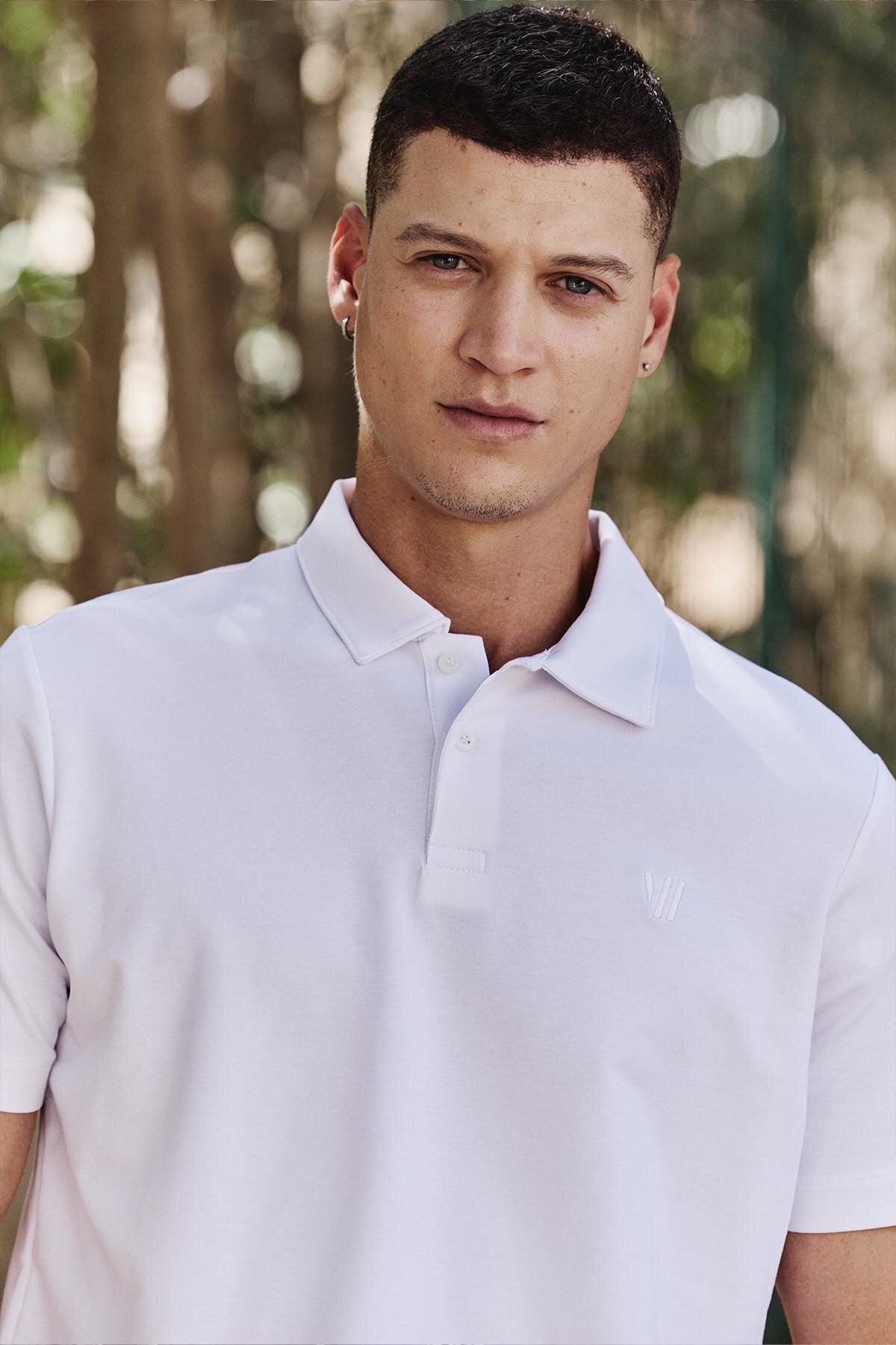Beyaz Standart Kalıp Basic Polo Yaka Erkek T-Shirt - 87768