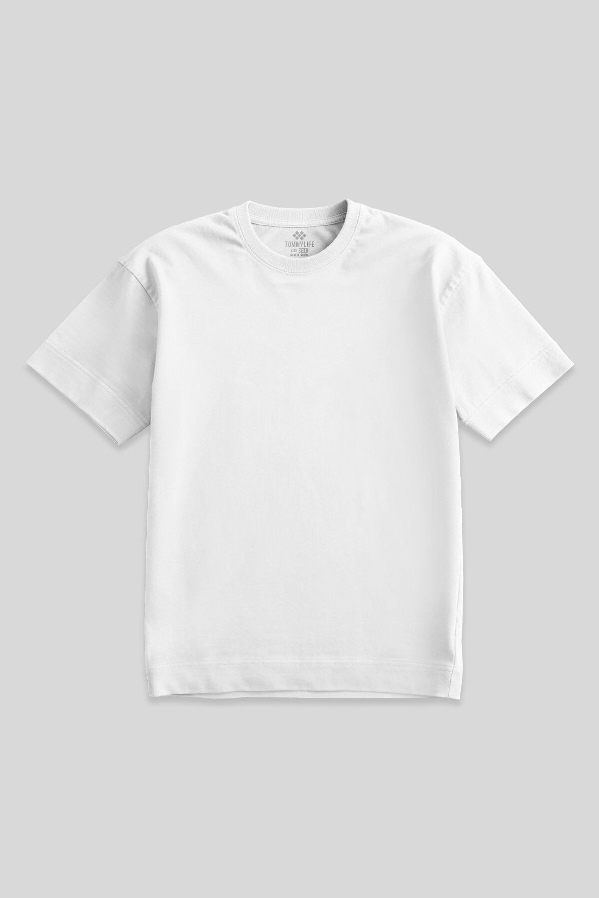 Beyaz Basic Kısa Kol O Yaka Büyük Beden Erkek T-Shirt - 88072