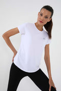 White Basic Short Sleeve Standard Fit Crew Neck Women's T-Shirt - 97144