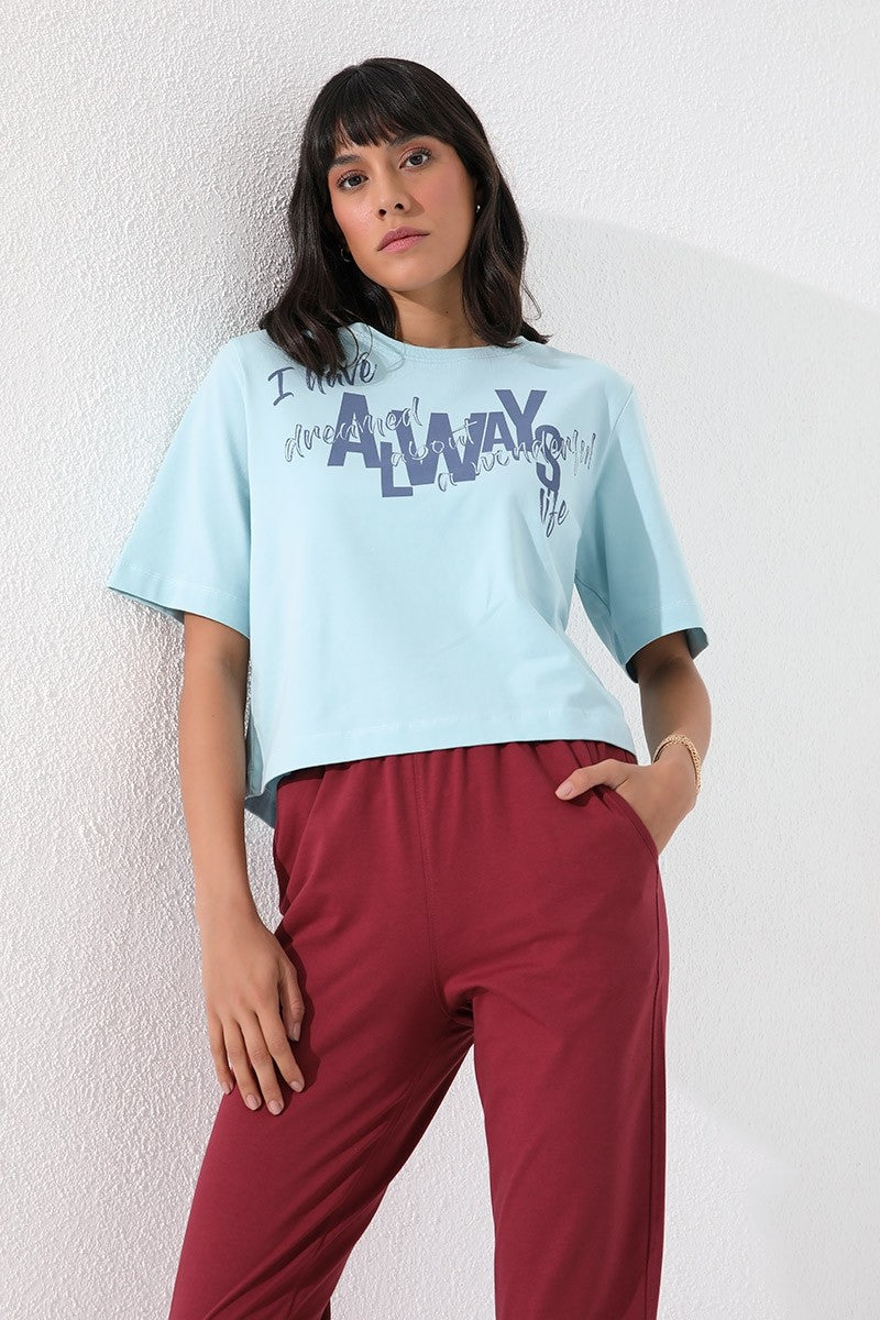 Bordo Yüksek Bel Jogger Rahat Form Manşetli Kadın Eşofman Alt - 94561