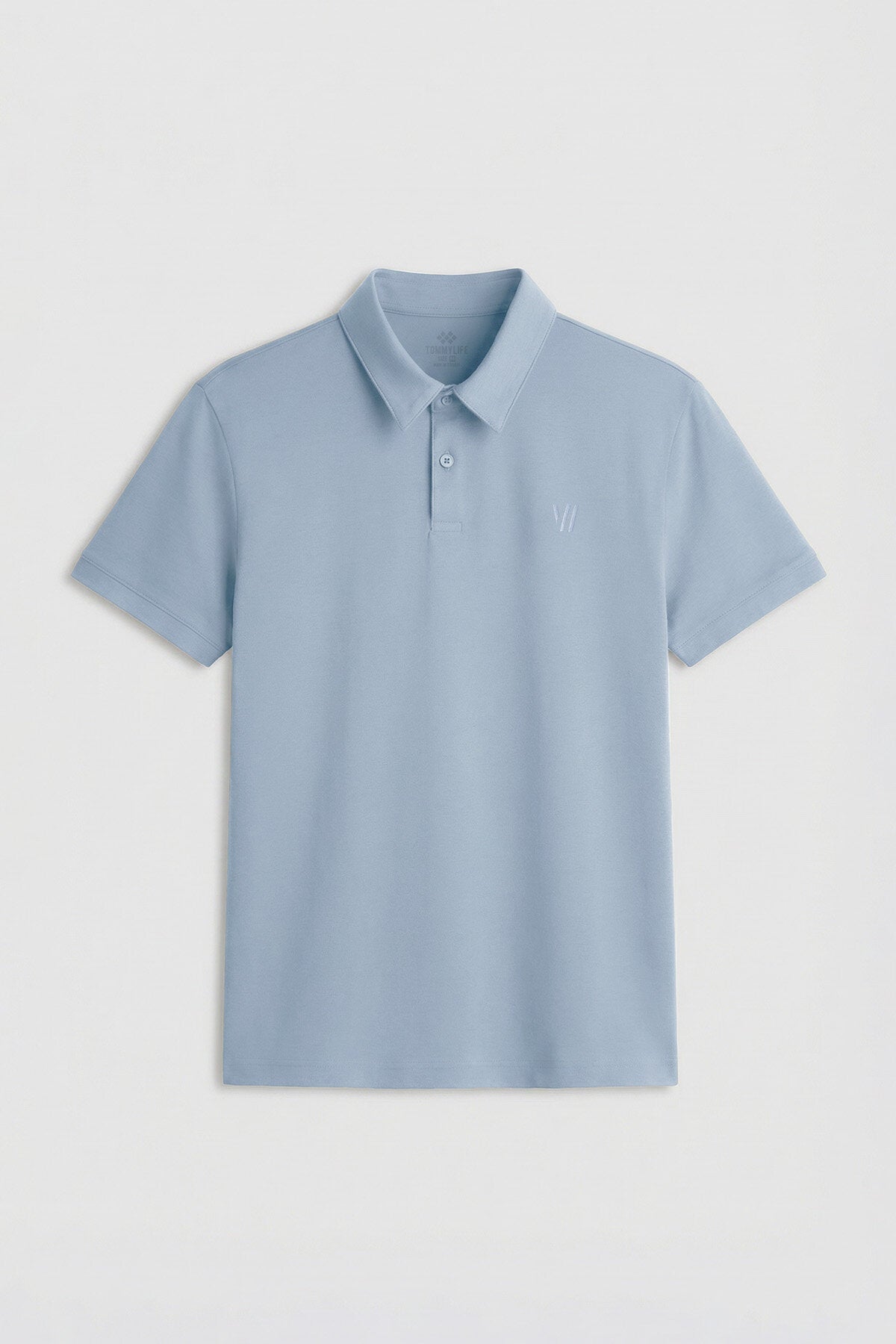 Buz Mavi Standart Kalıp Basic Polo Yaka Erkek T-Shirt - 87768