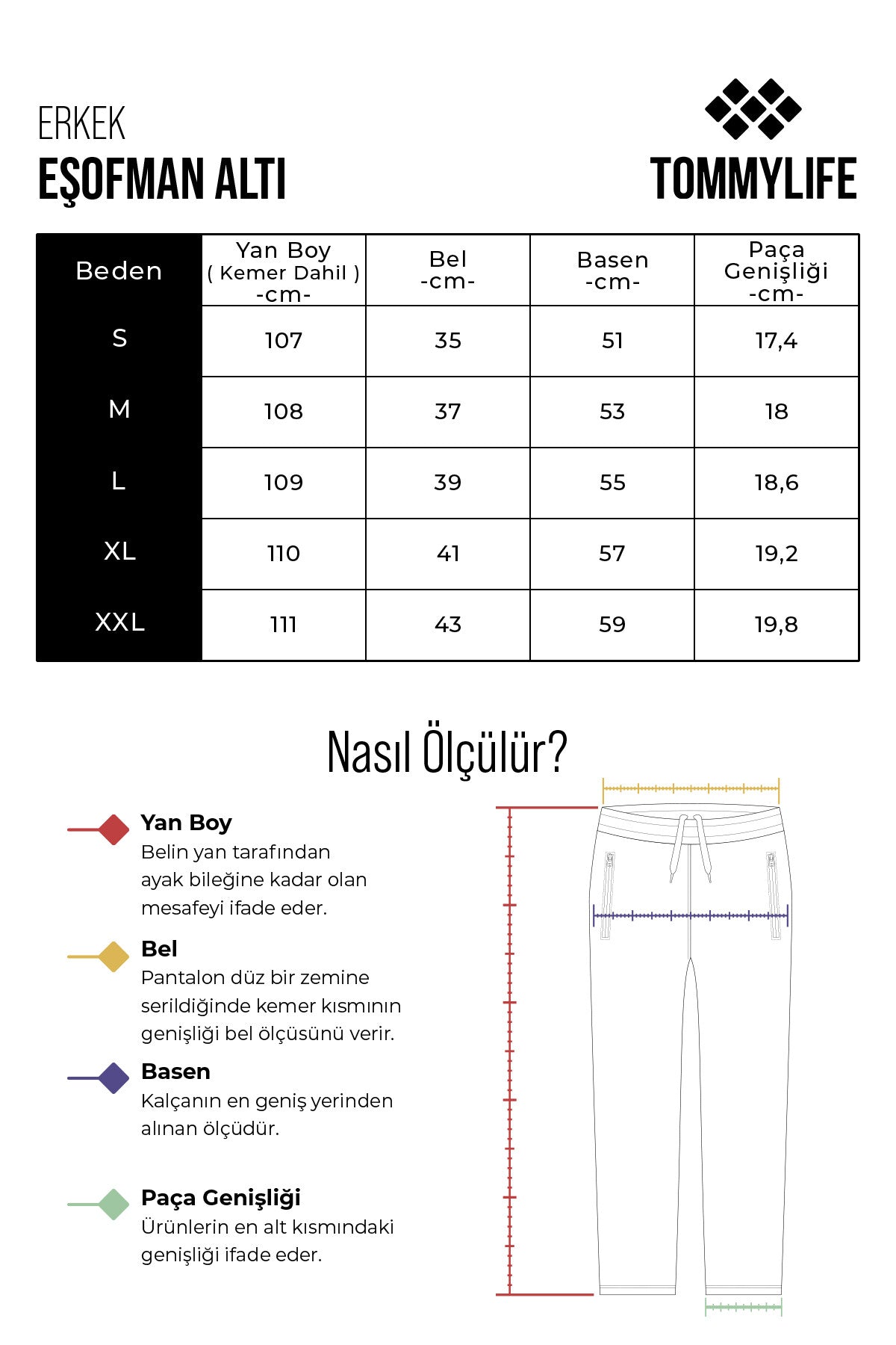 Çağla Logo Nakış Detaylı Yan Cepli Standart Kalıp Erkek Eşofman Alt - 84967