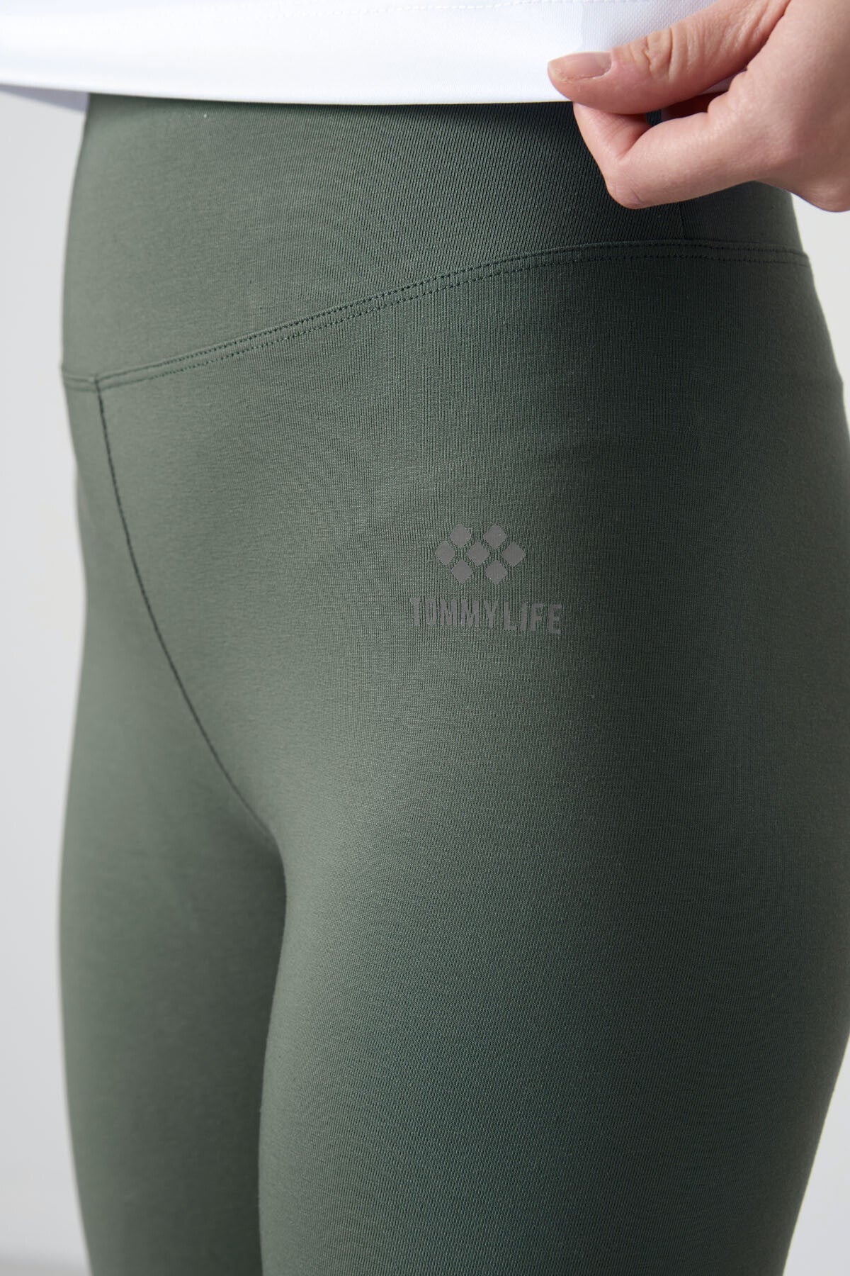 Çağla Yüksek Bel Toparlayıcı Slim Fit Dar Paça Kadın Tayt - 94011