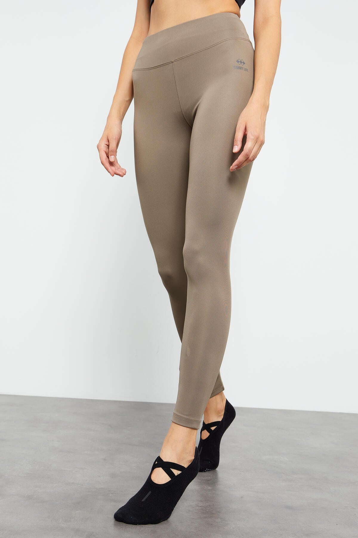Camel Yüksek Bel Streç Slim Fit Dar Paça Kadın Tayt - 94545
