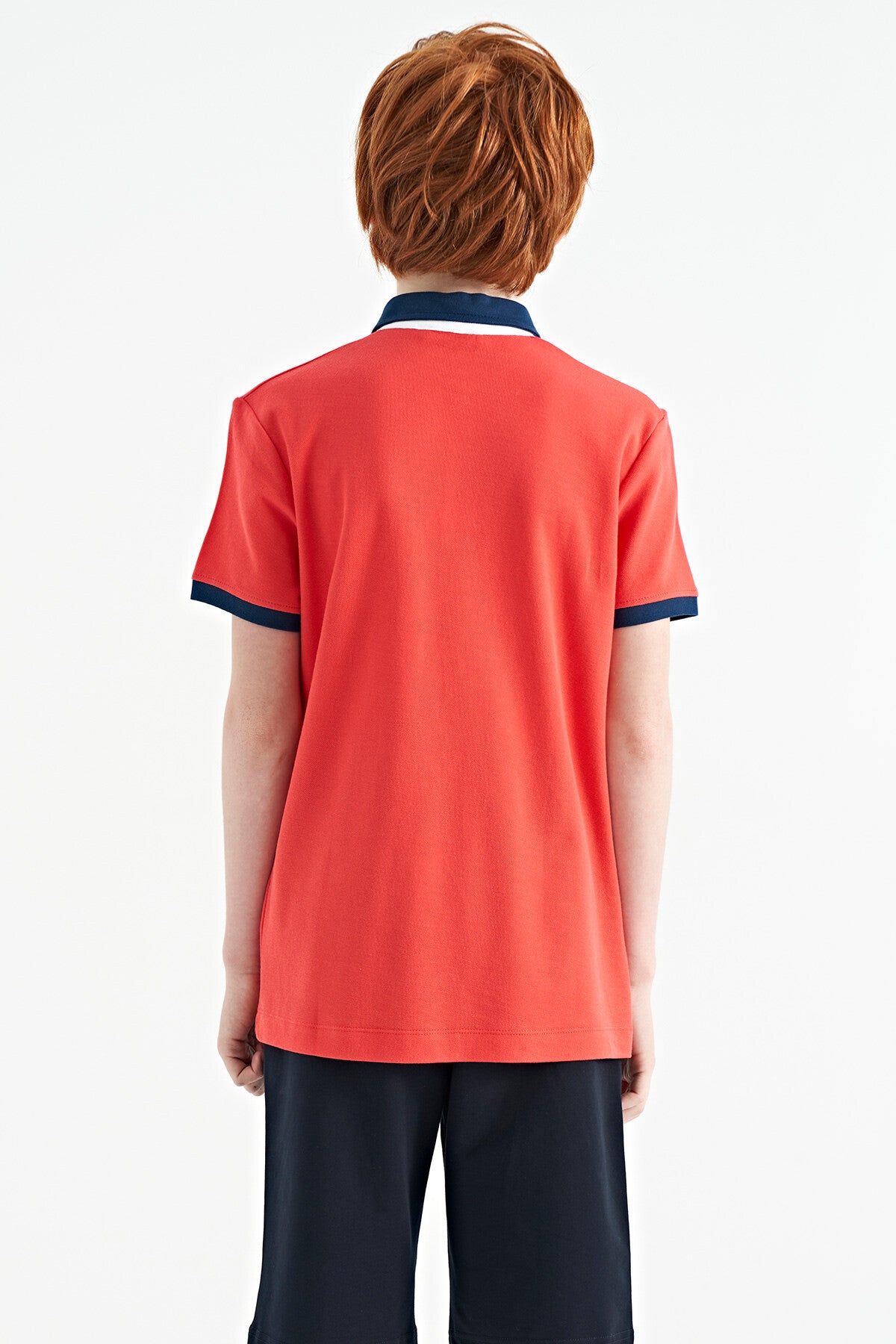 Coral Baskılı Cep Detaylı Standart Kalıp Polo Yaka Erkek Çocuk T-Shirt - 11144