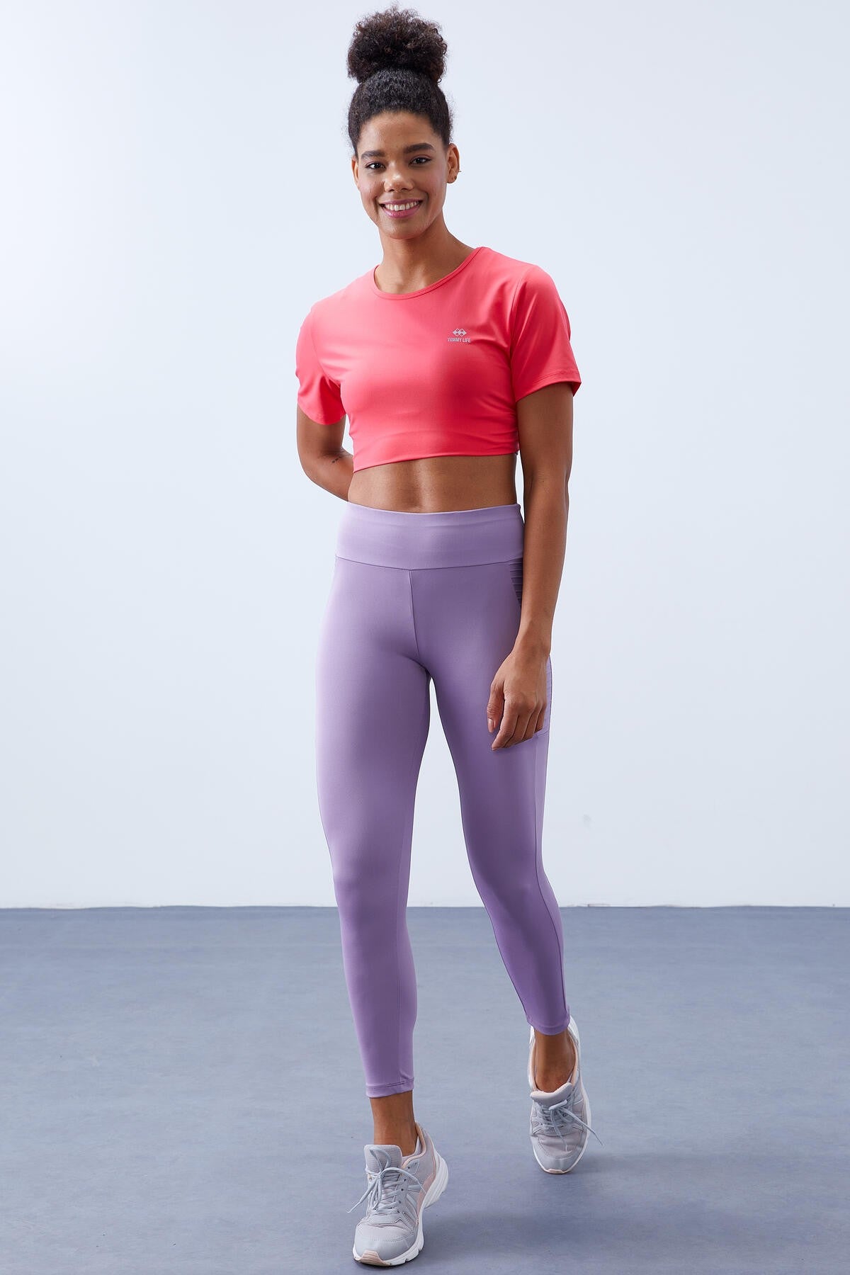 Eflatun Yüksek Bel Toparlayıcı Slim Fit Dar Paça Kadın Tayt  - 94568