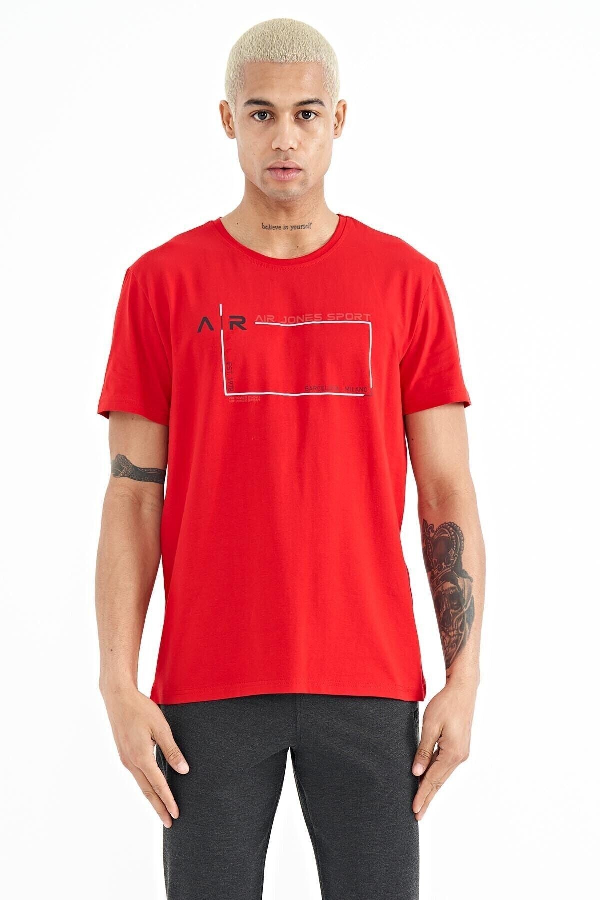 Ekru Kamuflaj Desen Baskılı Standart Kalıp Kapüşonlu Erkek Sweatshirt - 87884