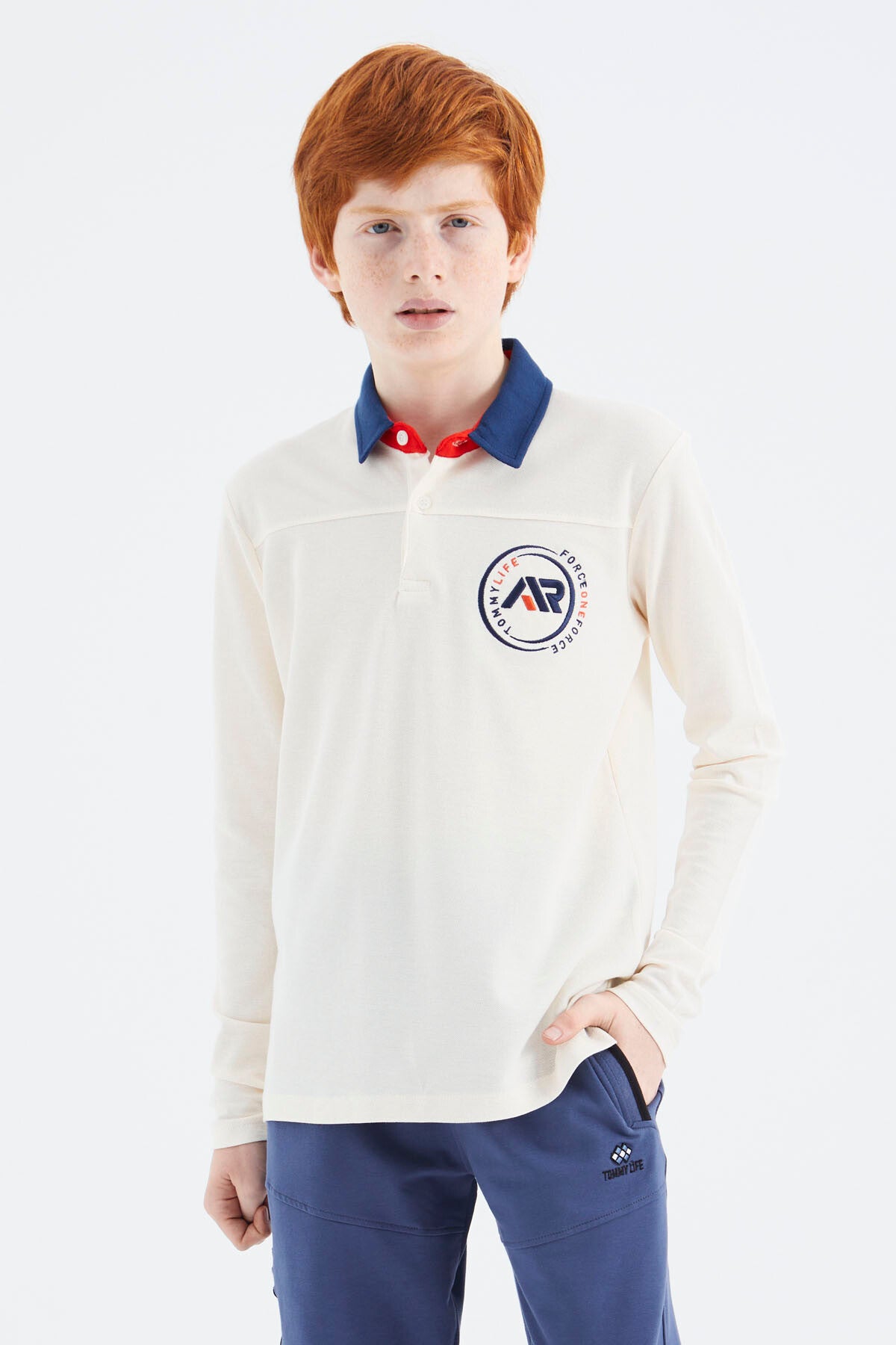 Ekru Polo Yaka Erkek Çocuk T-Shirt - 11172