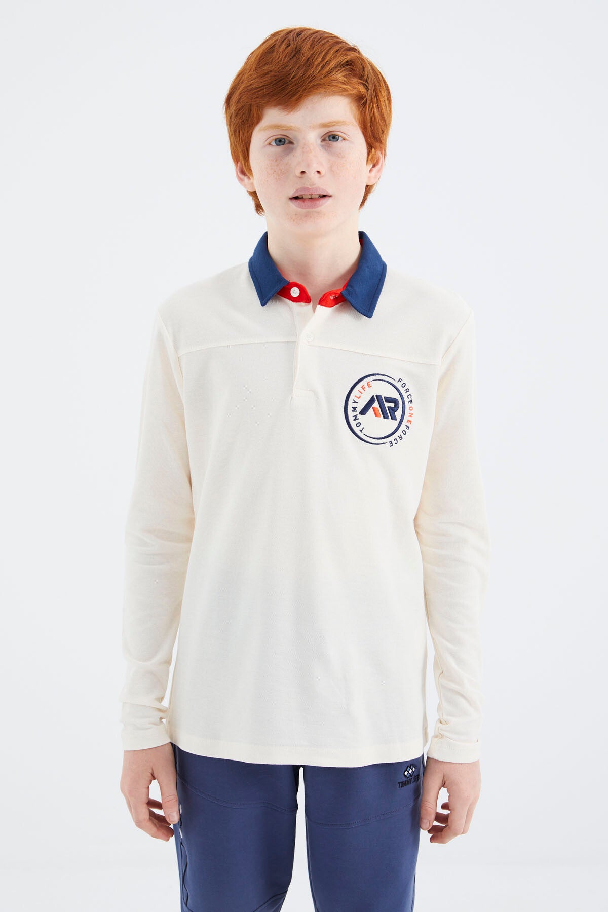 Ekru Polo Yaka Erkek Çocuk T-Shirt - 11172
