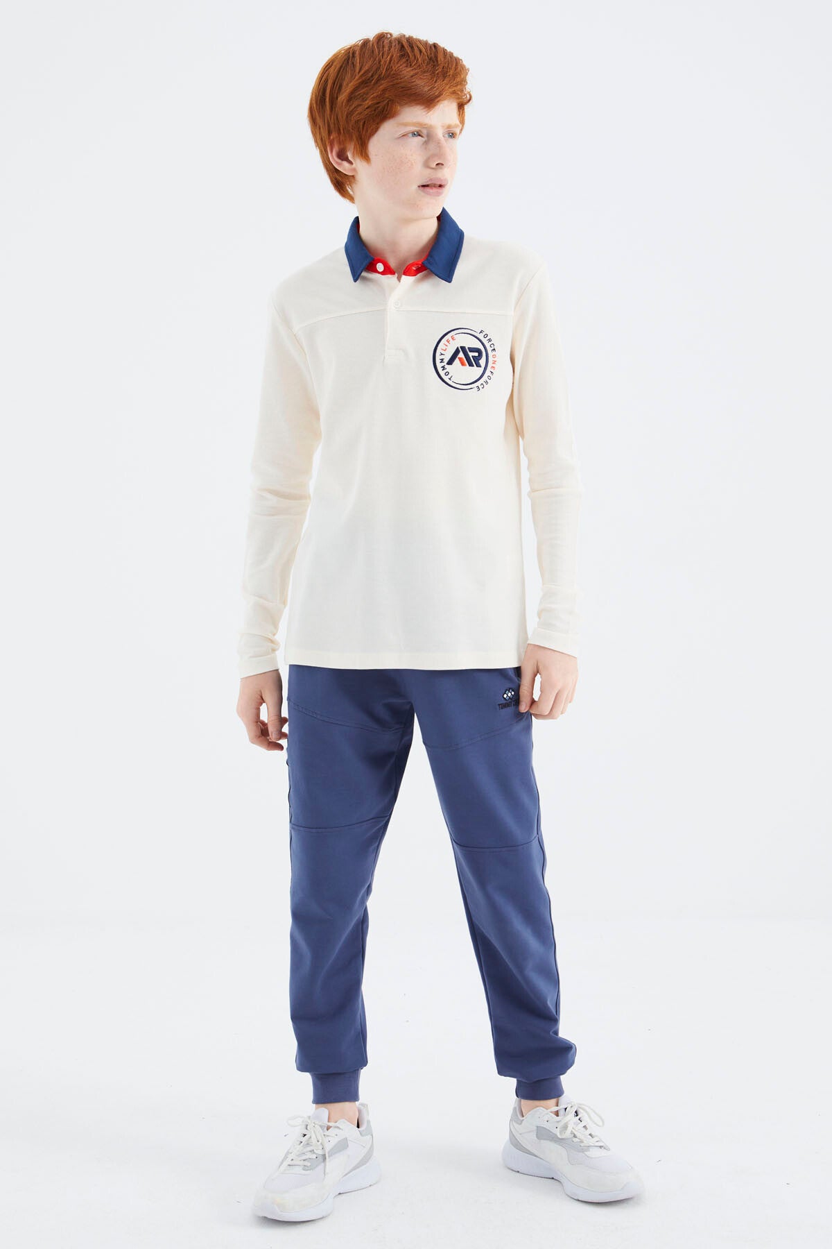Ekru Polo Yaka Erkek Çocuk T-Shirt - 11172