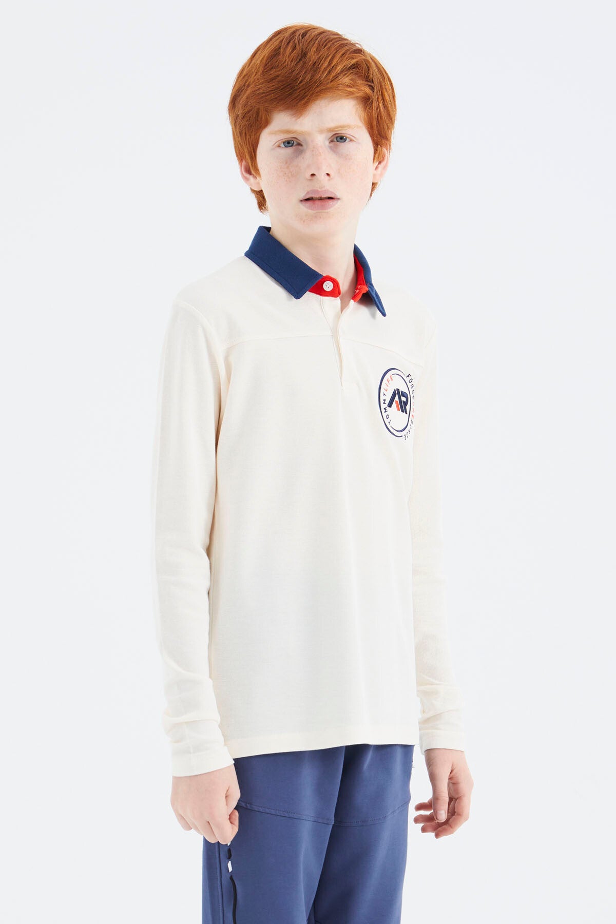 Ekru Polo Yaka Erkek Çocuk T-Shirt - 11172